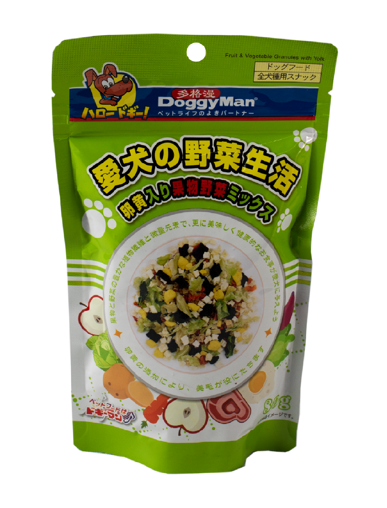 DoggyMan Natural Fruit & Vegetable Granules with Yolk - Healthy Dog Treats 80g for Small & Medium Breeds - Perfect for Training Rewards & Daily Snacks