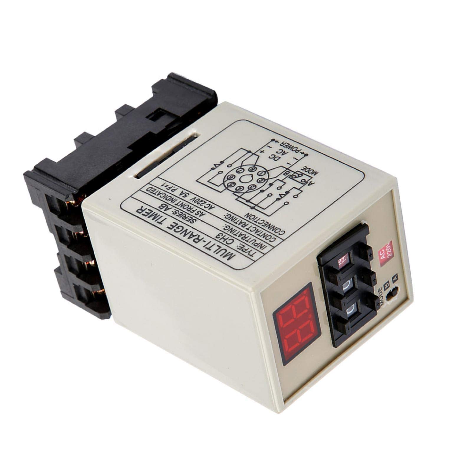 5A Digital Timer Relay with Delay Function - 24V Medium Power AH3-DM for Communication & Automated Control Circuits (AC220V) - Ideal for Industrial Automation, HVAC Systems, and Smart Home Applications