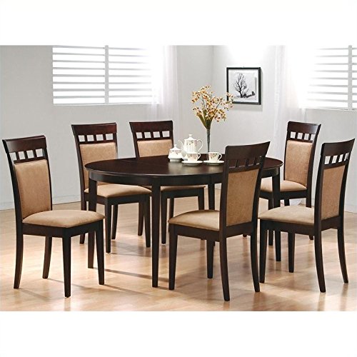 Coaster Gabriel Upholstered Dining Side Chairs - Set of 2 in Cappuccino & Tan | Comfortable Kitchen & Dining Room Seating for Family Meals & Entertaining