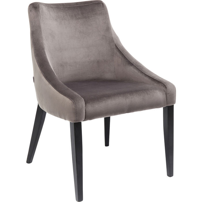 Luxury Velvet Grey Accent Chair - Modern Black Mode Design for Living Room, Bedroom & Office Decor