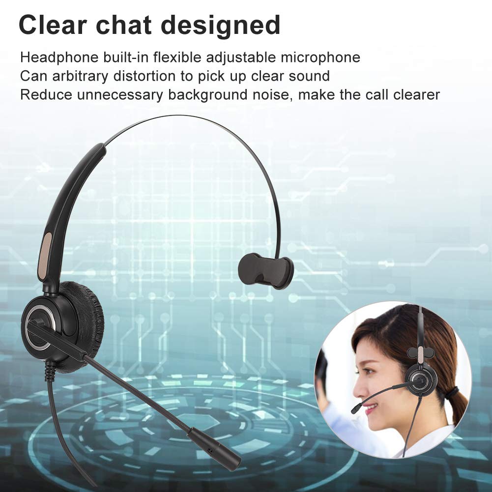 LIYJTK H500 Headband Headset with 3.5mm Plug - Comfortable Telephone Headphones for Call Center, Office Communication & Computer Use - Perfect for Customer Service, Telemarketing & Remote Work