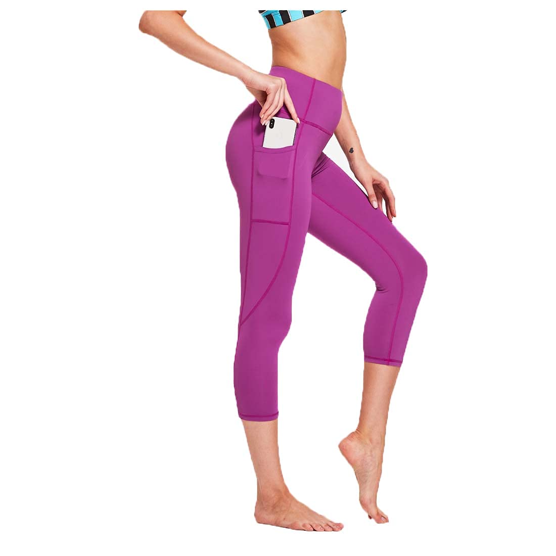 High Waist Yoga Pants for Women with Pockets - Comfortable Cropped Leggings for Running, Workout & Lounge - Perfect for Gym, Yoga & Everyday Wear