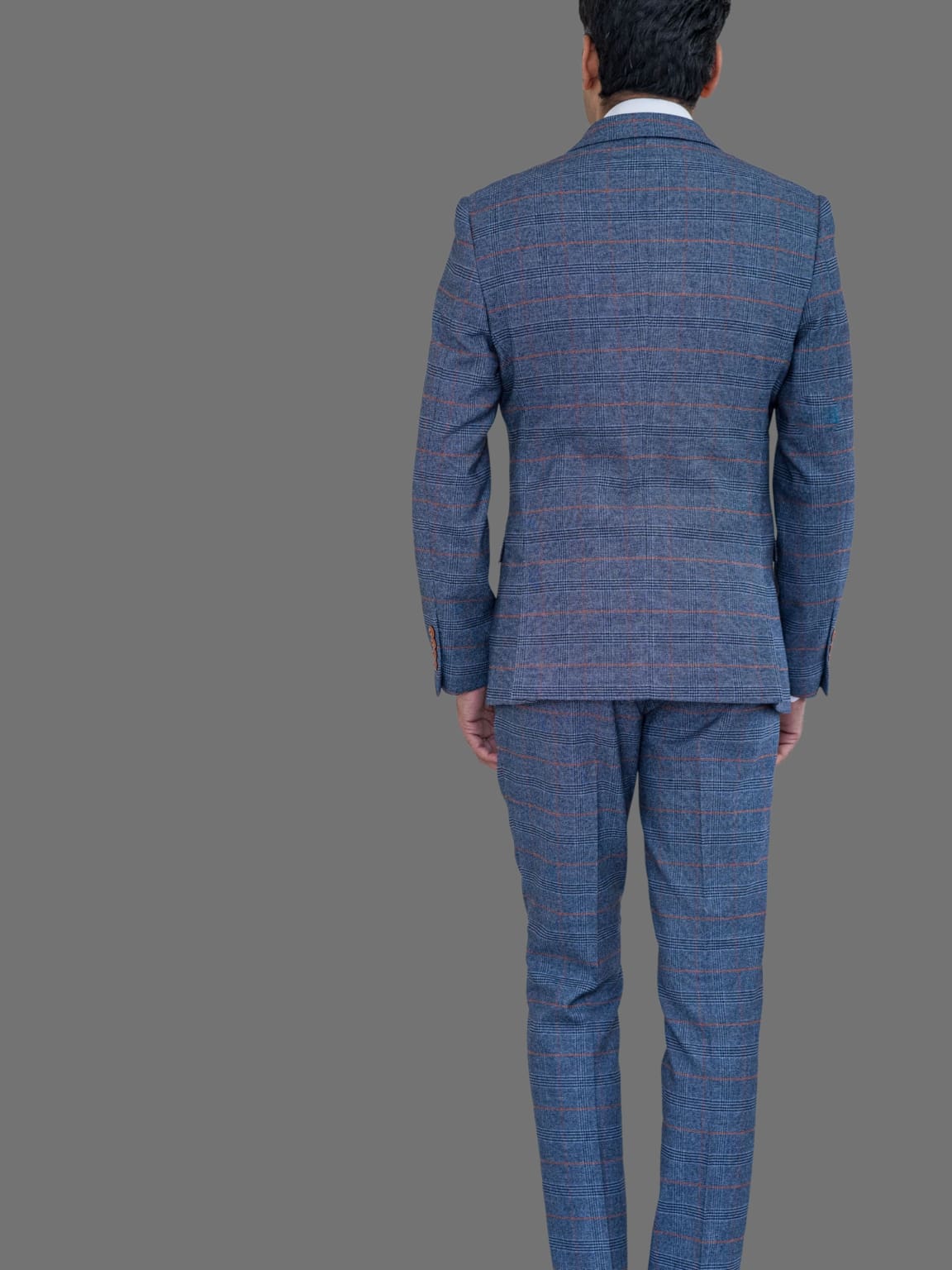 Marc Darcy Jenson Men's Sky Blue Checkered Blazer - Slim Fit Casual Sports Coat for Weddings, Office & Business Events