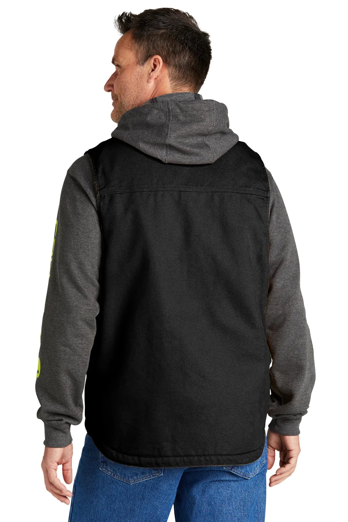 Carhartt Sherpa Lined Customized Vests for Men - Warm Fleece Lined Work Vest, Black - Perfect for Outdoor Work, Hunting & Winter Layering