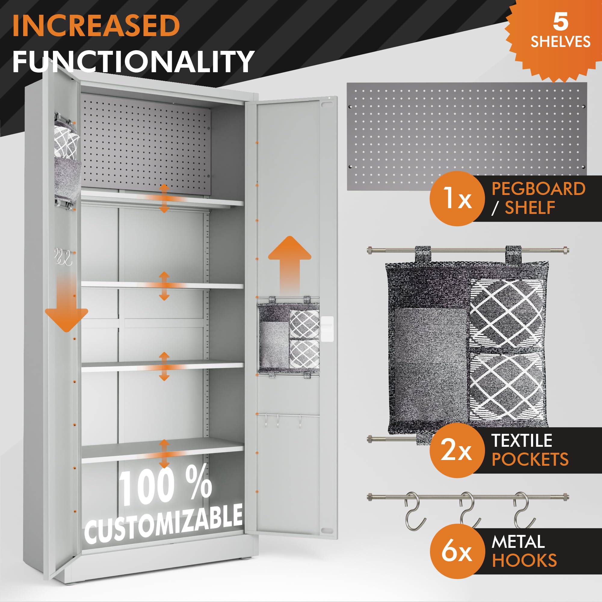 Heavy Duty Locking Metal Storage Cabinet - 71