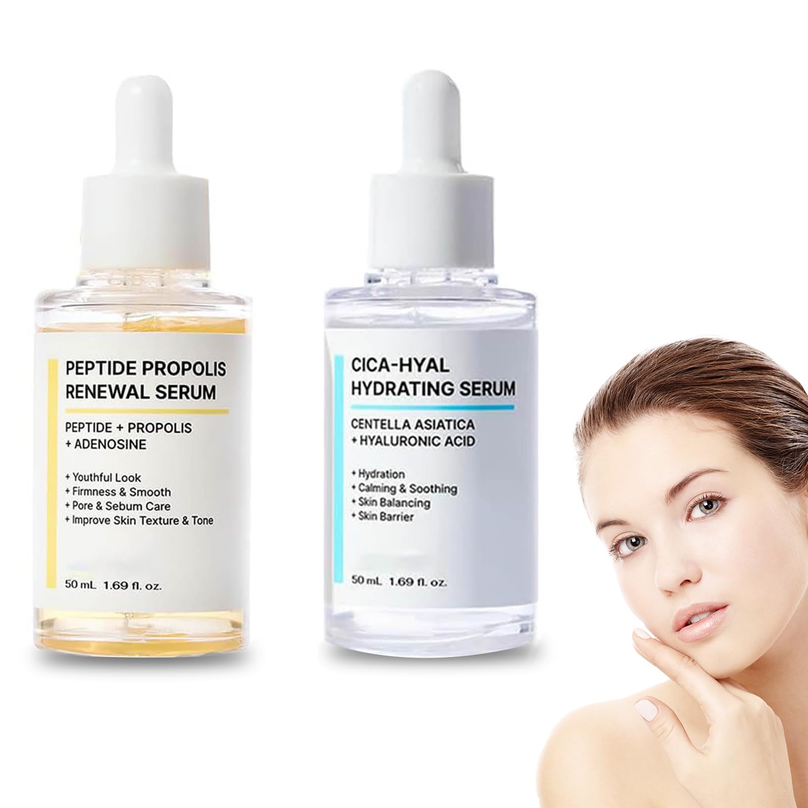 Youthful Hydration & Wrinkle Renewal Serum - Korean Peptide Propolis Complex for Anti-Aging & Deep Moisturizing - Ultimate Skin Renewal Facial Treatment (1 Set) | Perfect for Nighttime Skincare Routine & Dry Skin Relief
