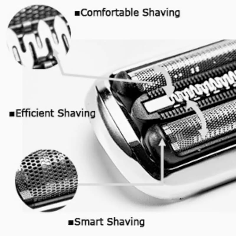 Braun Series 7 Replacement Razor Blades - Compatible with 73S & New Generation Electric Shavers - Silver Shaver Head - Perfect for Home & Travel Grooming