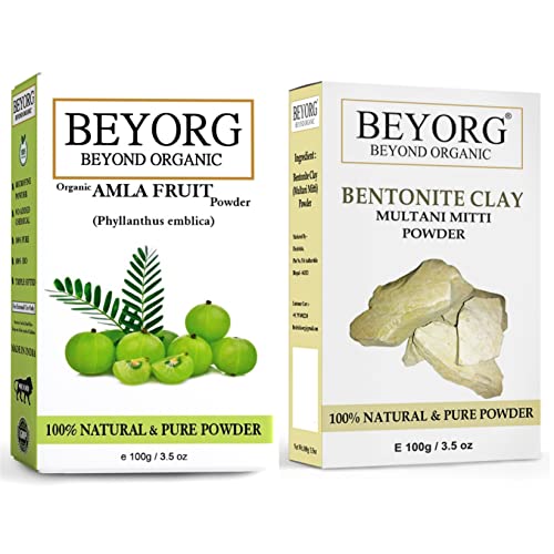 Organic Amla Fruit Powder & Multani Mitti Clay - Indian Gooseberry & Bentonite Clay for Skin & Hair Care | Natural Herbal Face Mask, Detox & Glow Boost | DIY Beauty & Ayurvedic Remedies