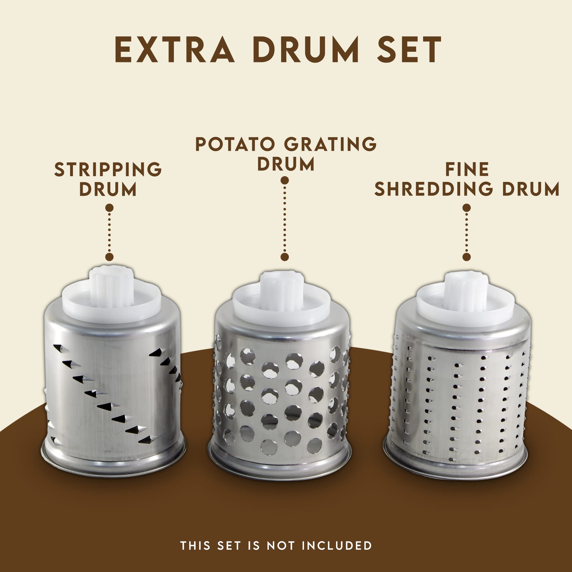 3-in-1 Stainless Steel Slicer Shredder Attachment for Grain Mill Mixers | Fruit Vegetable Cheese Grater | Perfect for Meal Prep, Baking & Healthy Snacks