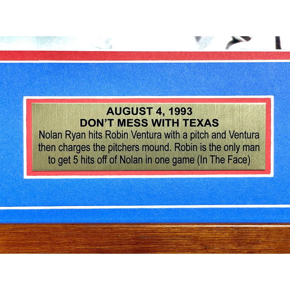 Nolan Ryan Autographed 8x10 Dual Photo Frame with Bloody Lip & Fight Scene - Includes COA & Player Hologram - Texas Rangers Memorabilia - Perfect for Sports Fans, Collectors & Man Cave Decor