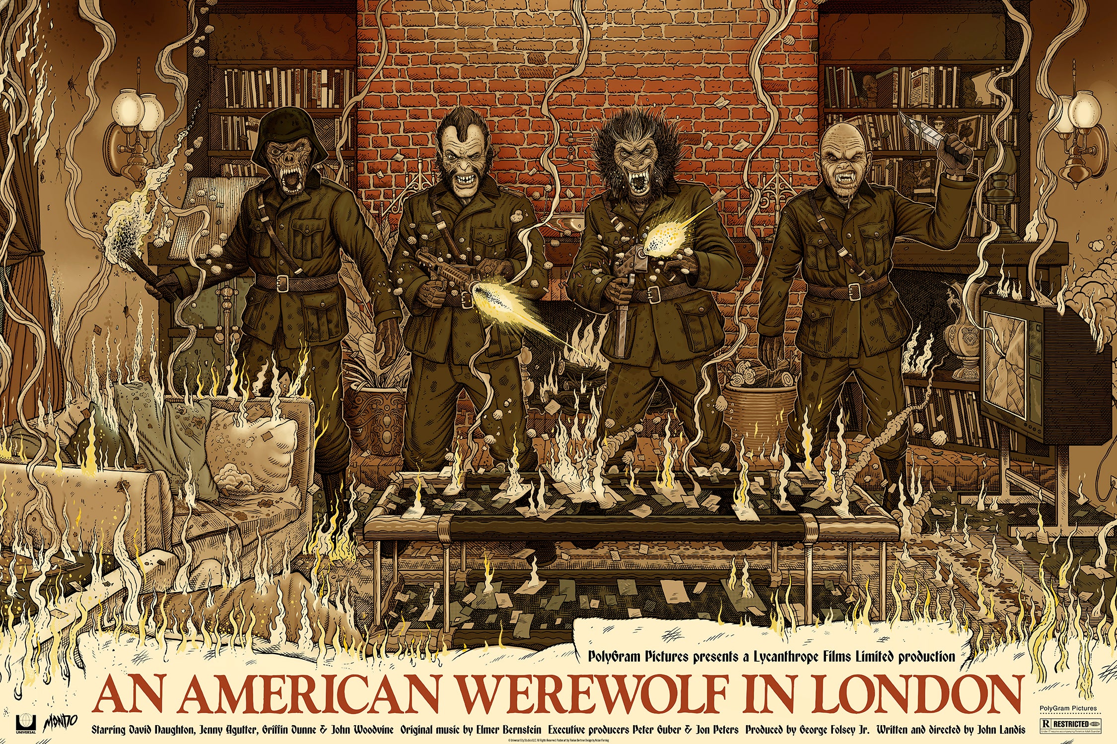 An American Werewolf in London Movie Poster - Classic Horror Film Wall Art for Home Theater & Halloween Decor