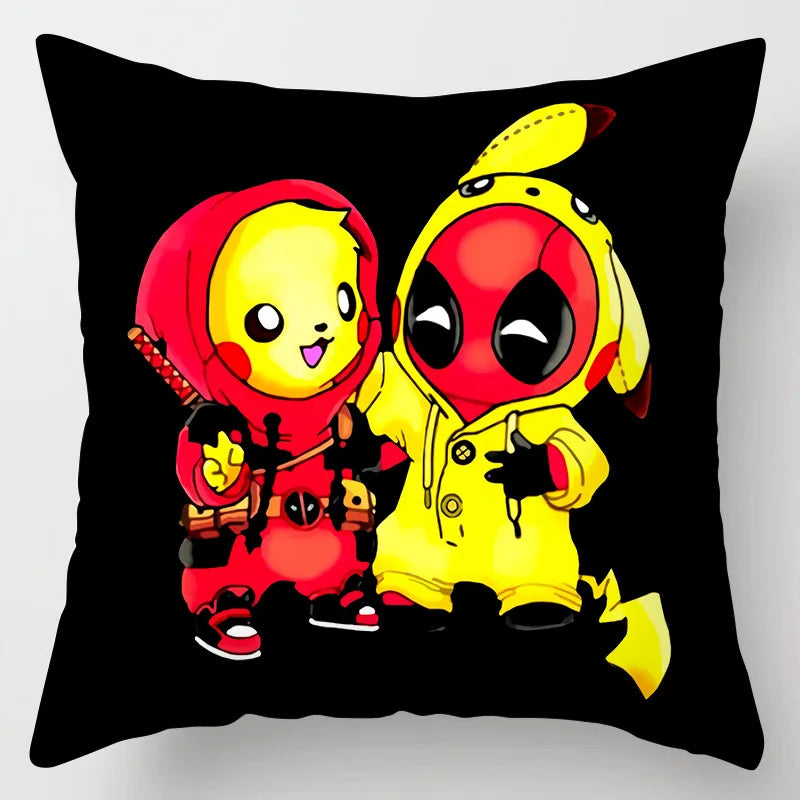 Pokemon Pillow & Cushion Covers - Soft Anime Character Bedding Decor for Kids Room, Gaming Chair, Sofa & Car Accessories