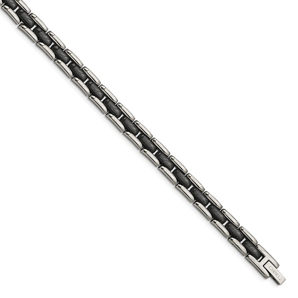 Jewels By Lux Stainless Steel Black Ceramic 8 Inch Bracelet for Men & Women - Elegant Unisex Jewelry for Everyday Wear, Gifts, and Special Occasions