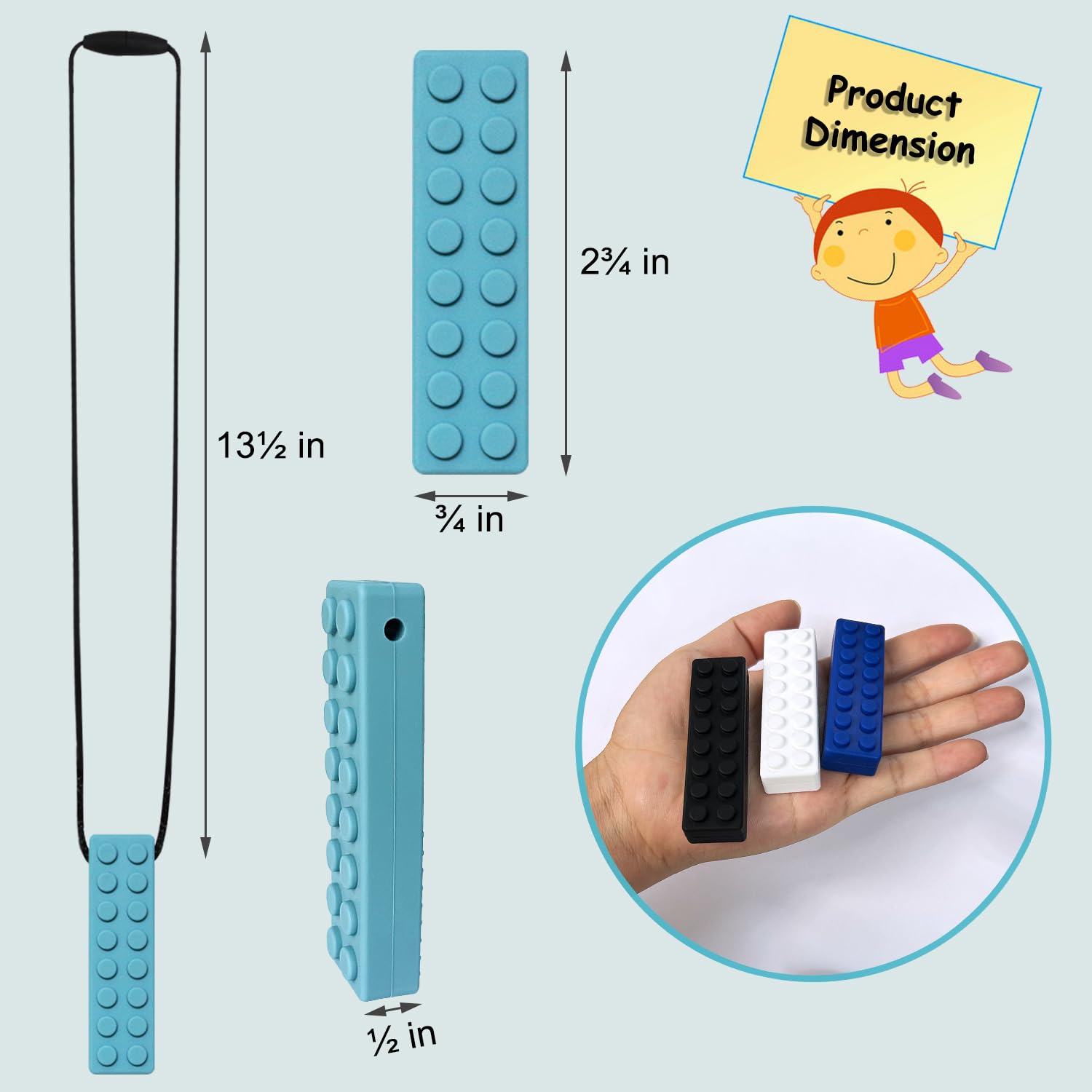 7 Pack Silicone Chew Necklaces for Kids & Adults - Sensory Toys for Autism, ADHD, Anxiety Relief - BPA-Free Chewable Necklace for Biting, Fidgeting & Stress Relief - Perfect for School, Travel & Sensory Therapy