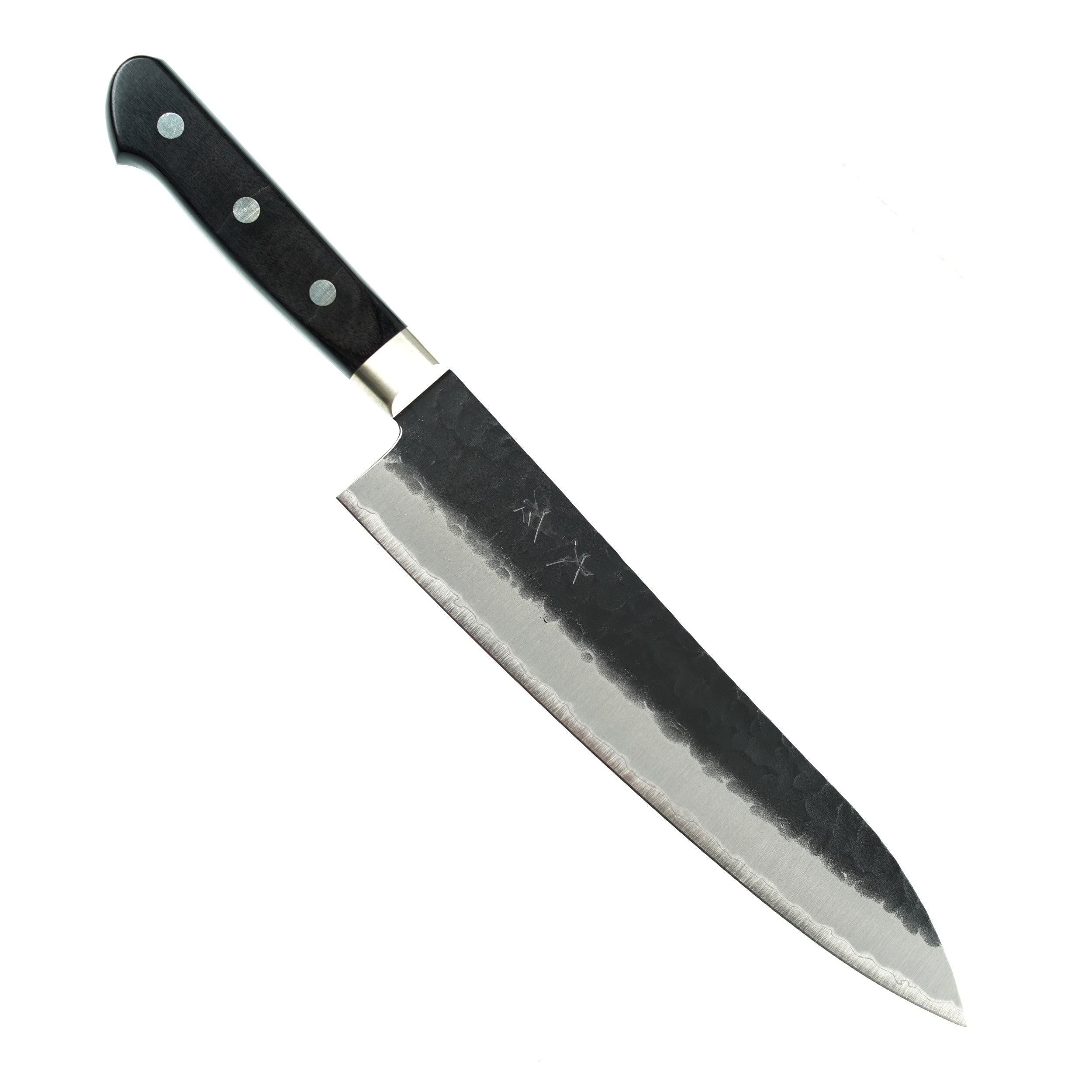 Ohishi Santoku Knife 180mm - VG10 Stainless Steel Blade with Kurouchi & Tsuchime Finish - Premium Japanese Kitchen Knife for Slicing, Dicing & Mincing - Perfect for Home Chefs & Professional Kitchens