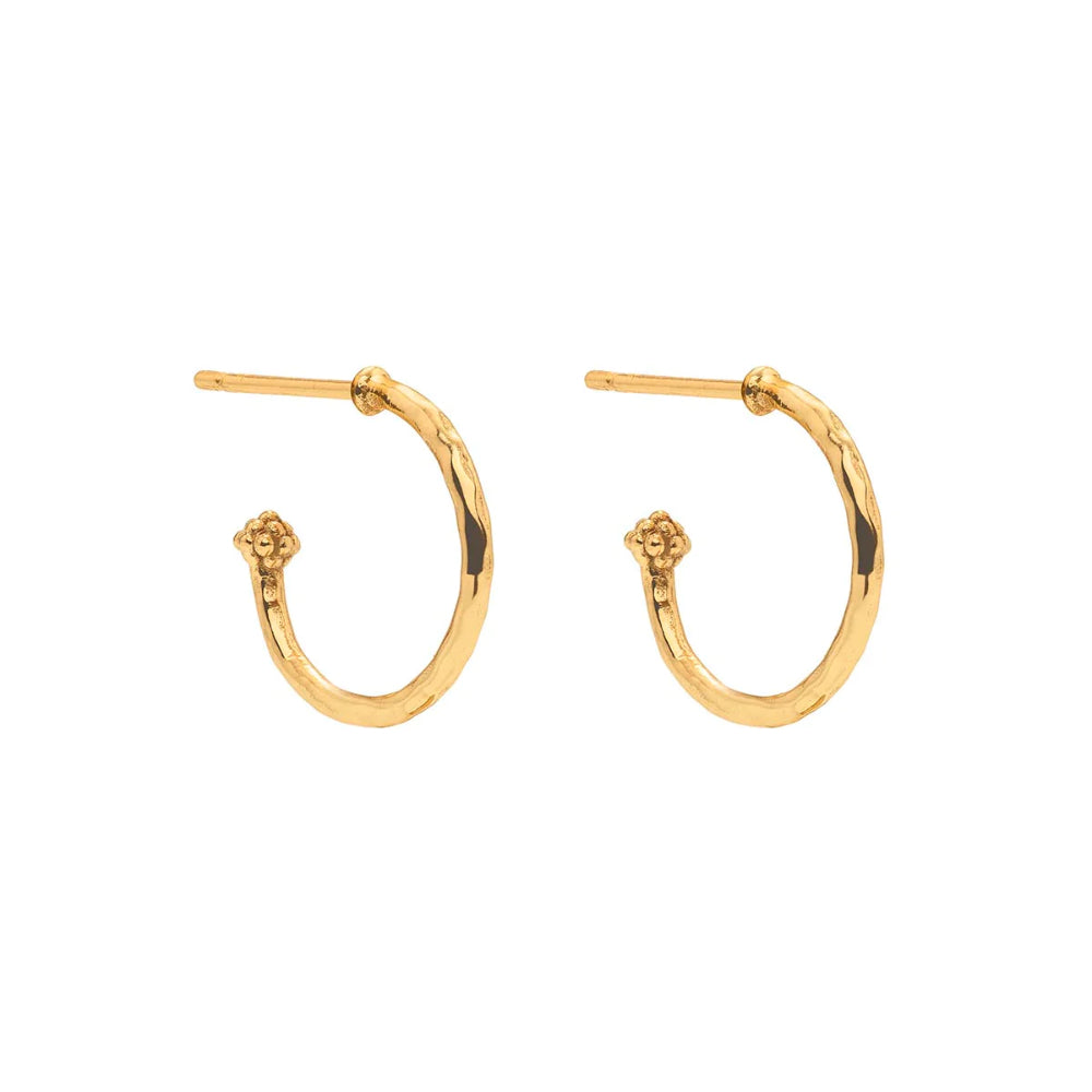 Capucine De Wulf Mermaid Garden Hoop Earrings with Flower Charm - Mother of Pearl Shell Jewelry for Women | Elegant Boho Style Earrings for Parties, Weddings & Everyday Wear