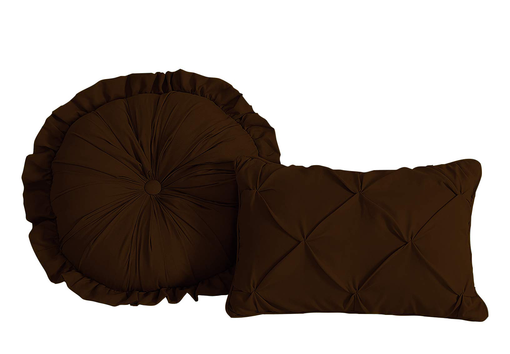 Premium 100% Egyptian Cotton 7-Piece Pinch Pleat Pintuck Comforter Set - 800 Thread Count Luxury Bedding (Full Size, Chocolate Brown) for Master Bedroom, Guest Room & Hotel Style Decor