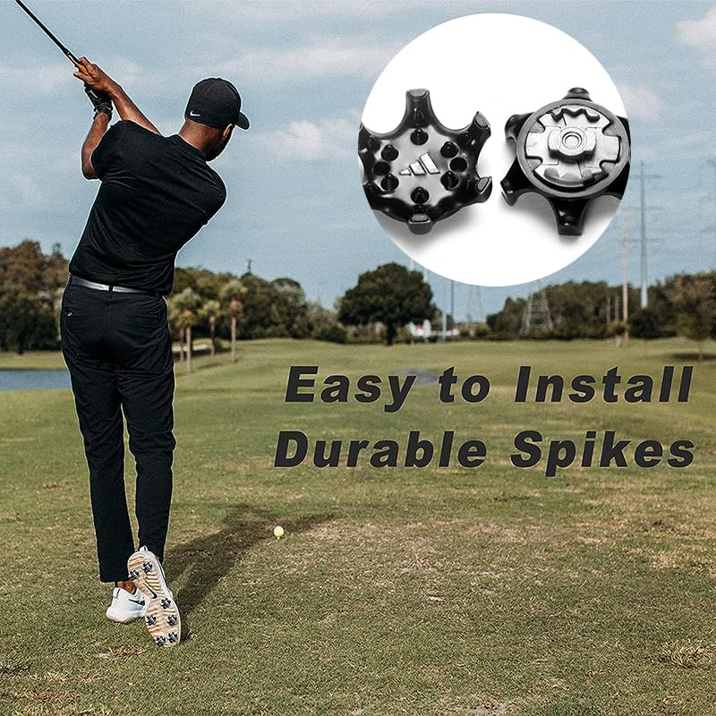 QOOWFEANIG 16 Pack Golf Shoe Spikes - Anti-Skid Stinger Rubber Cleats for Golf Shoes | Replacement Soft Spikes & Pins | Perfect for Golf Course Traction & Comfort | Golf Accessories for Men & Women