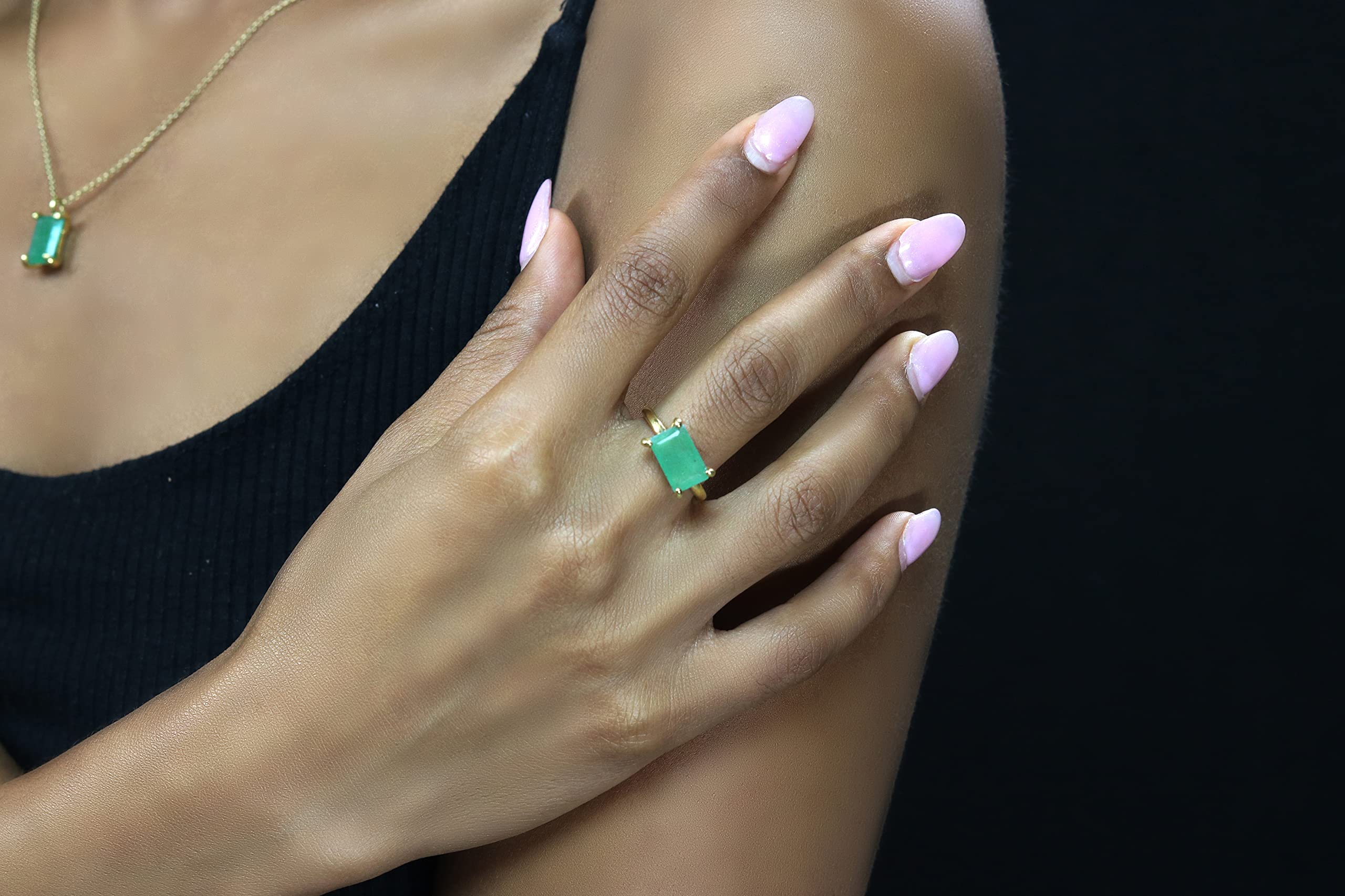 Dazzling Green Aventurine Ring for Women | Elegant Cocktail & Engagement Jewelry Gift