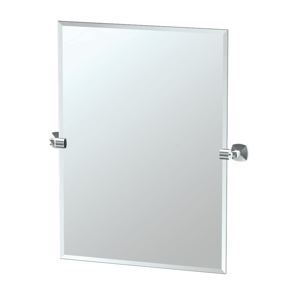 Gatco 4149S Frameless Rectangle Bathroom Mirror with Chrome Finish, 31.5 Inch Height - Perfect for Vanity, Powder Room & Modern Home Decor