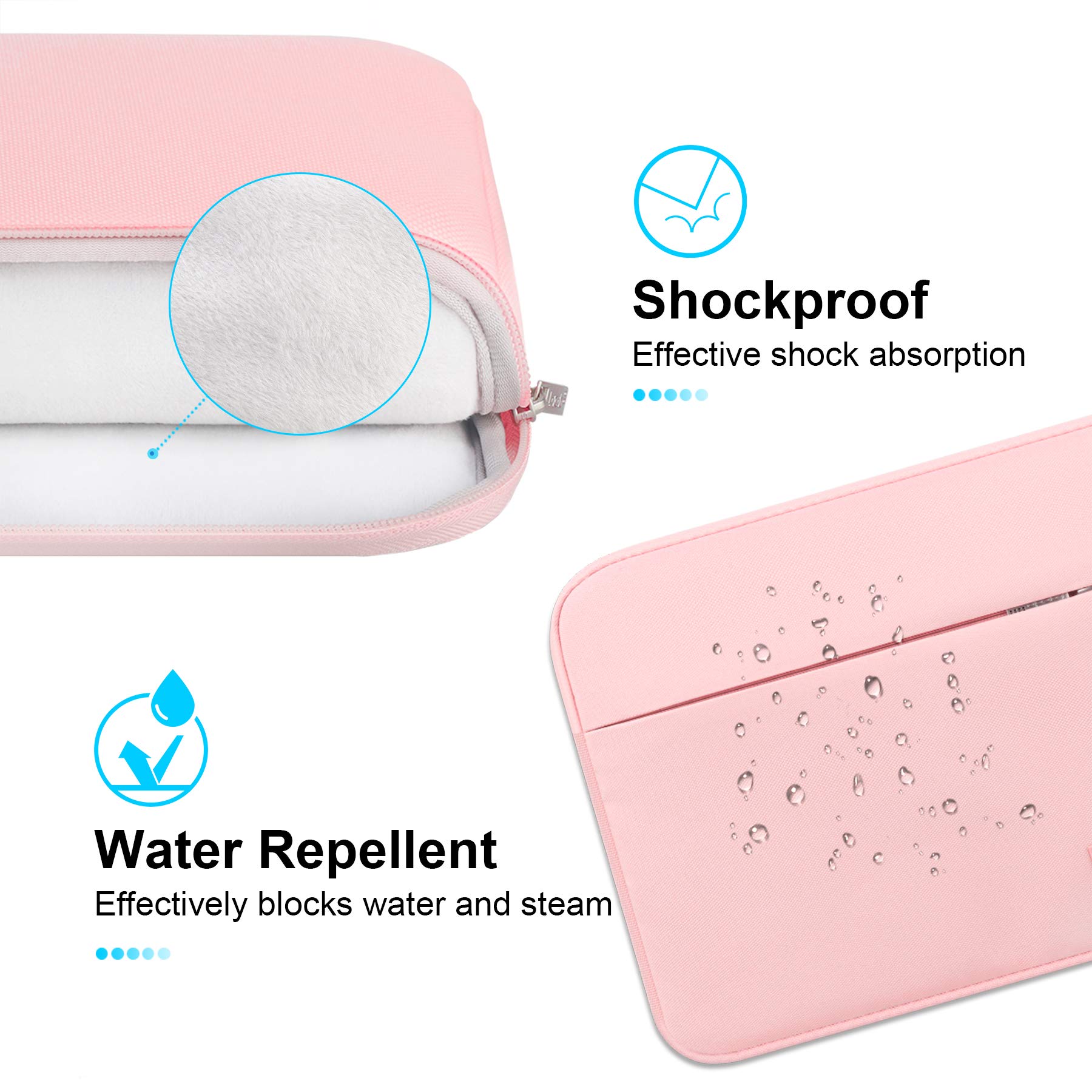 Lacdo 16/15 Inch Laptop Sleeve Case for MacBook Pro/Air & Surface Laptop - Protective Pink Neoprene Cover - Perfect for Work, Travel & School