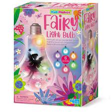 4M KidzMaker Fairy Light Bulb Kit - DIY Colorful LED Lights for Kids Room Decor, Birthday Parties & Night Light | STEM Educational Toy for Girls & Boys Ages 5+