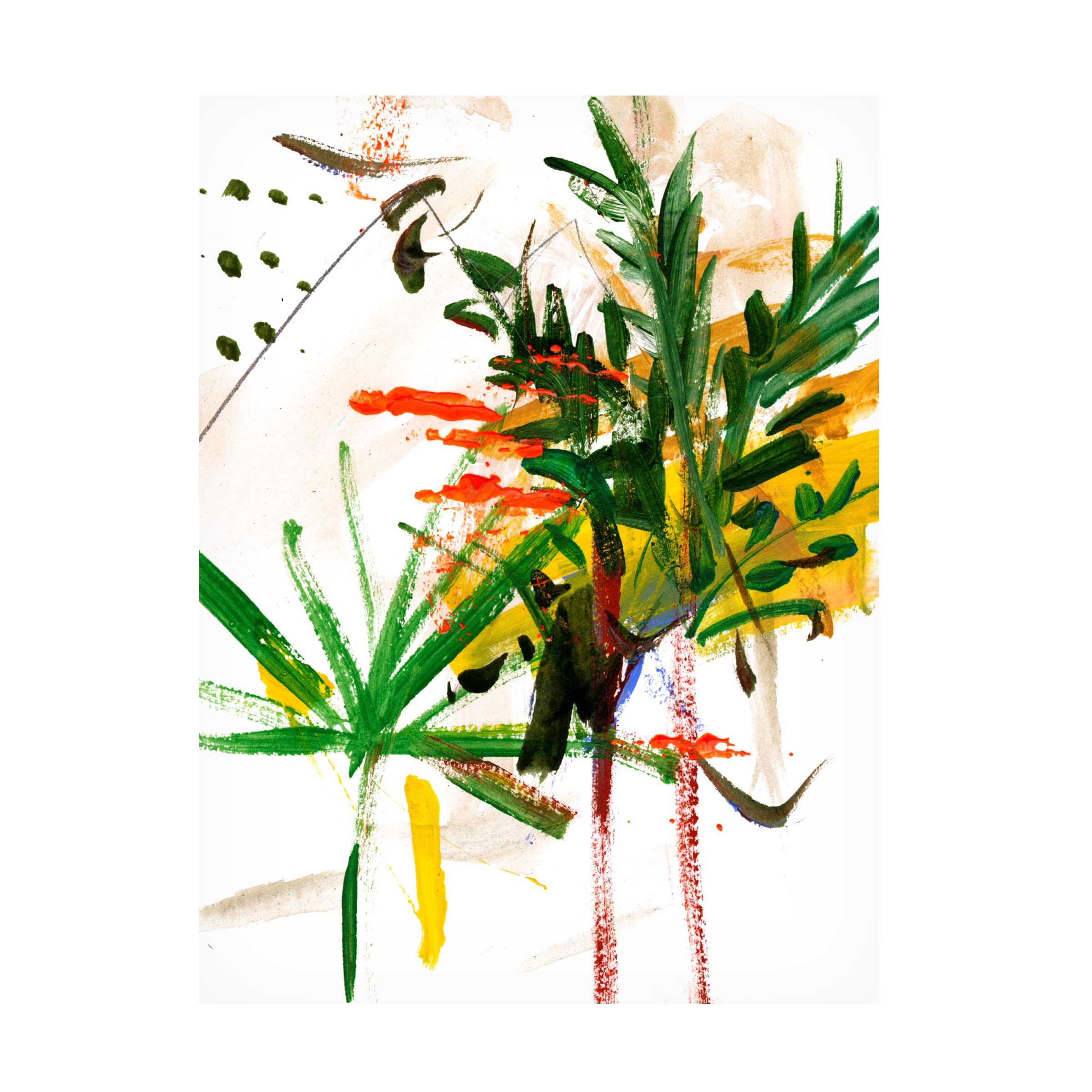 Melissa Wang 'Jungle in My Heart I' Canvas Wall Art - Modern Tropical Botanical Painting for Living Room, Bedroom & Office Decor