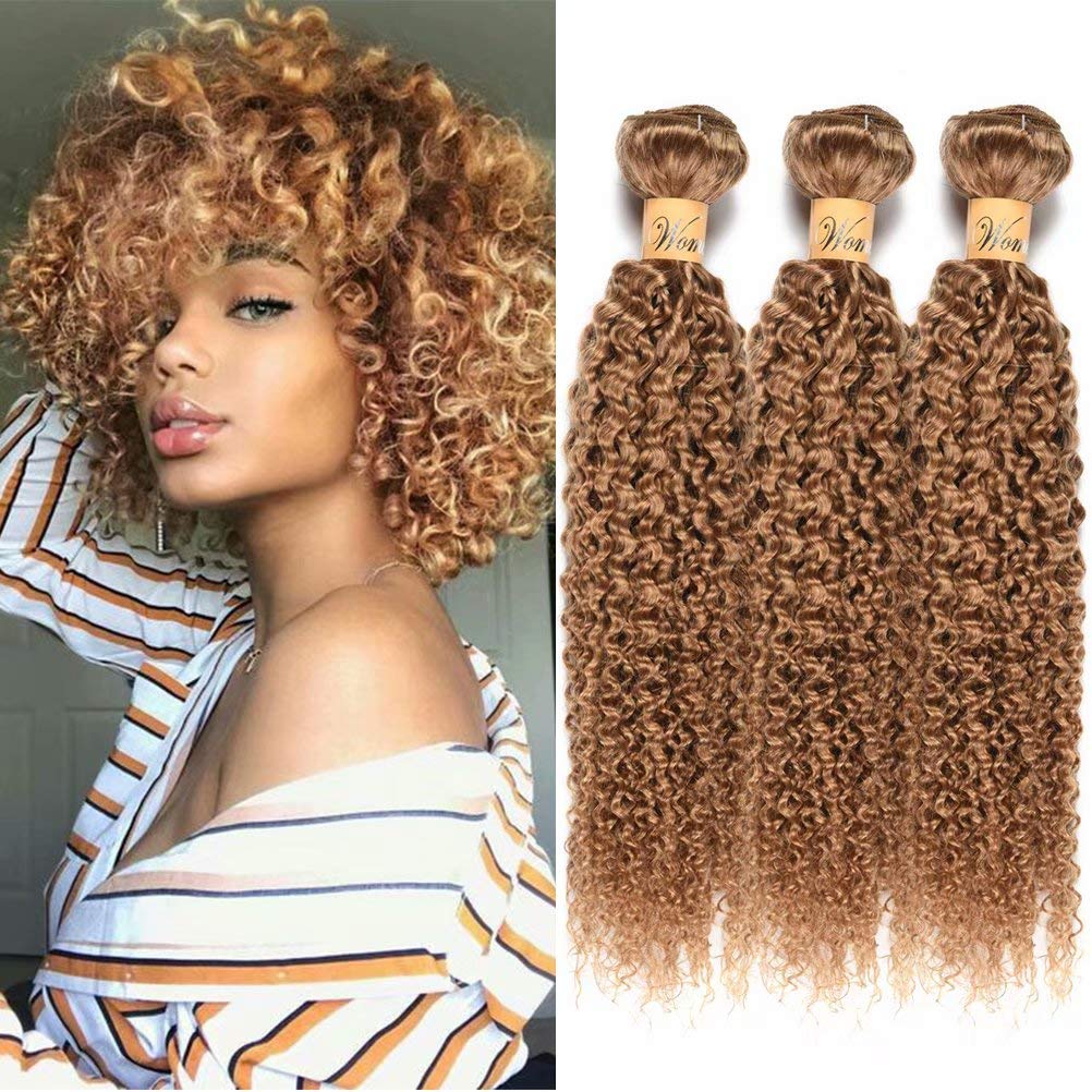 WOME Remy Peruvian Curly Human Hair Bundles - 3 Bundles (10