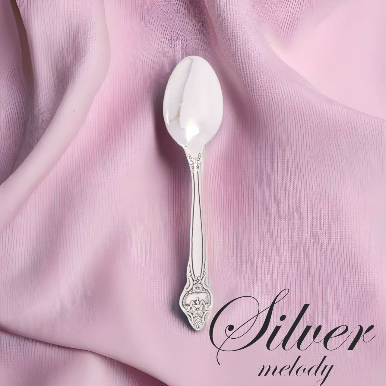925 Sterling Silver Teaspoon Set - Engraveable Rosette Design Silverware Utensils (24g) - Perfect for Tea Lovers, Bridal Shower Gifts & Keepsake Jewelry