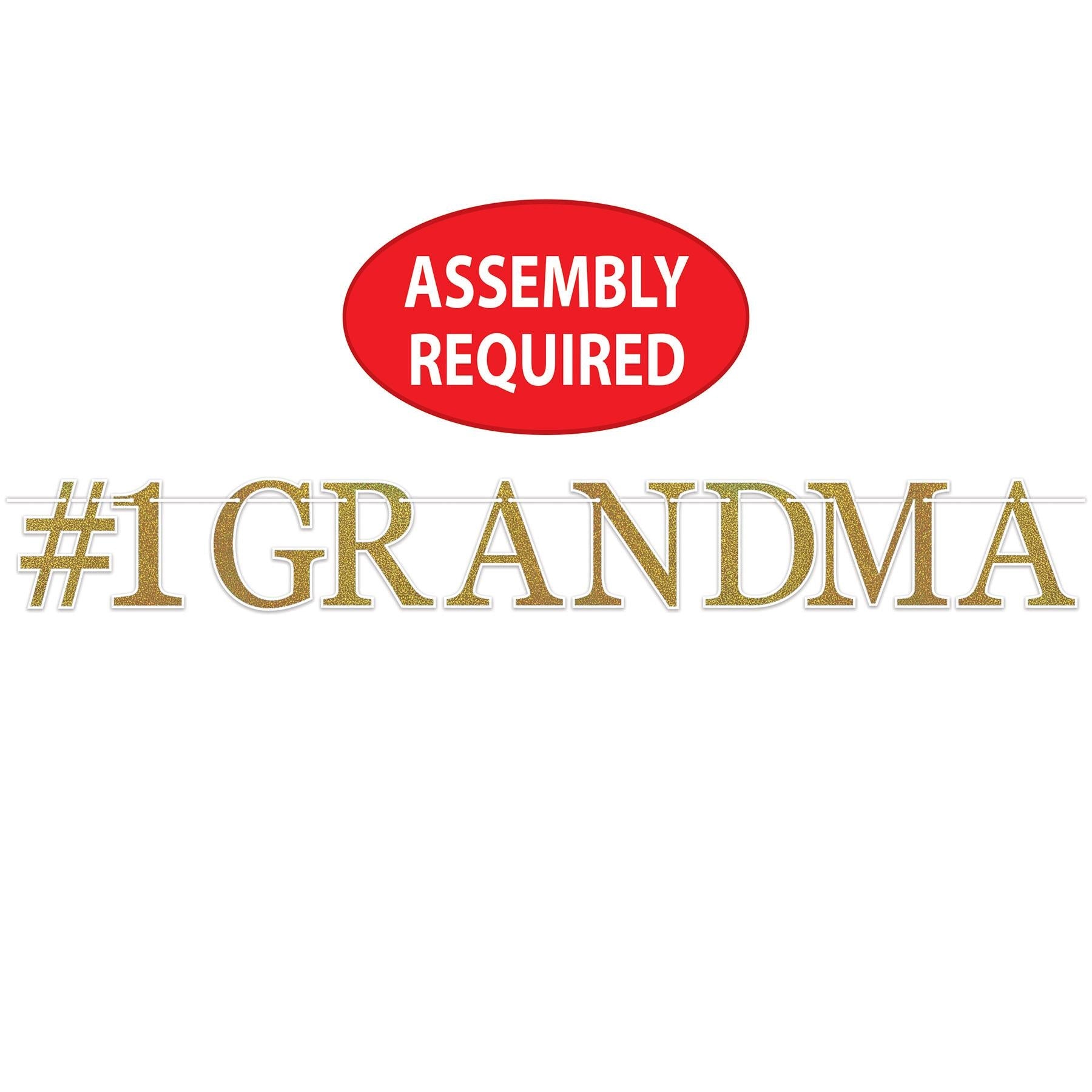 12 Pack Beistle Grandparent's Day Decorations - #1 Grandma Streamers for Party Decor, Wall Hanging & Photo Backdrop - Perfect for Grandparents Day Celebrations, Family Gatherings & Birthday Parties