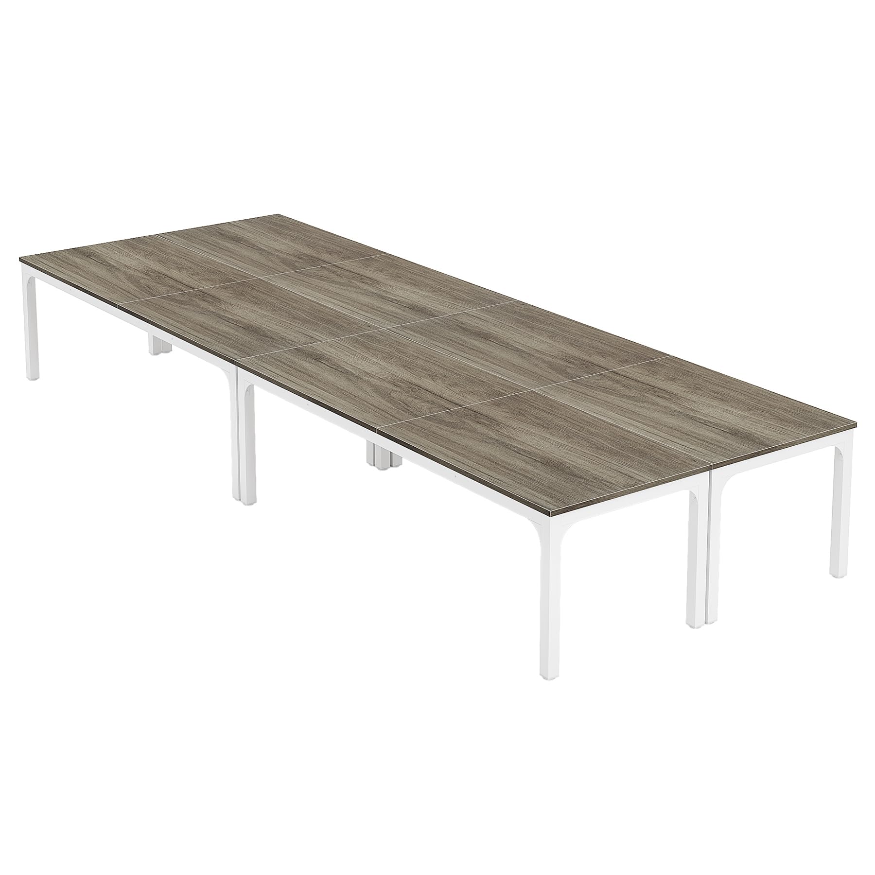 Tribesigns 78.74-Inch Large Conference Table Set - 13FT Oak & White Rectangular Meeting Table for Office, Seminar, and Business Meetings (4-Pack, Chairs Not Included) - Perfect for Conference Rooms, Team Collaborations, and Professional Workspaces