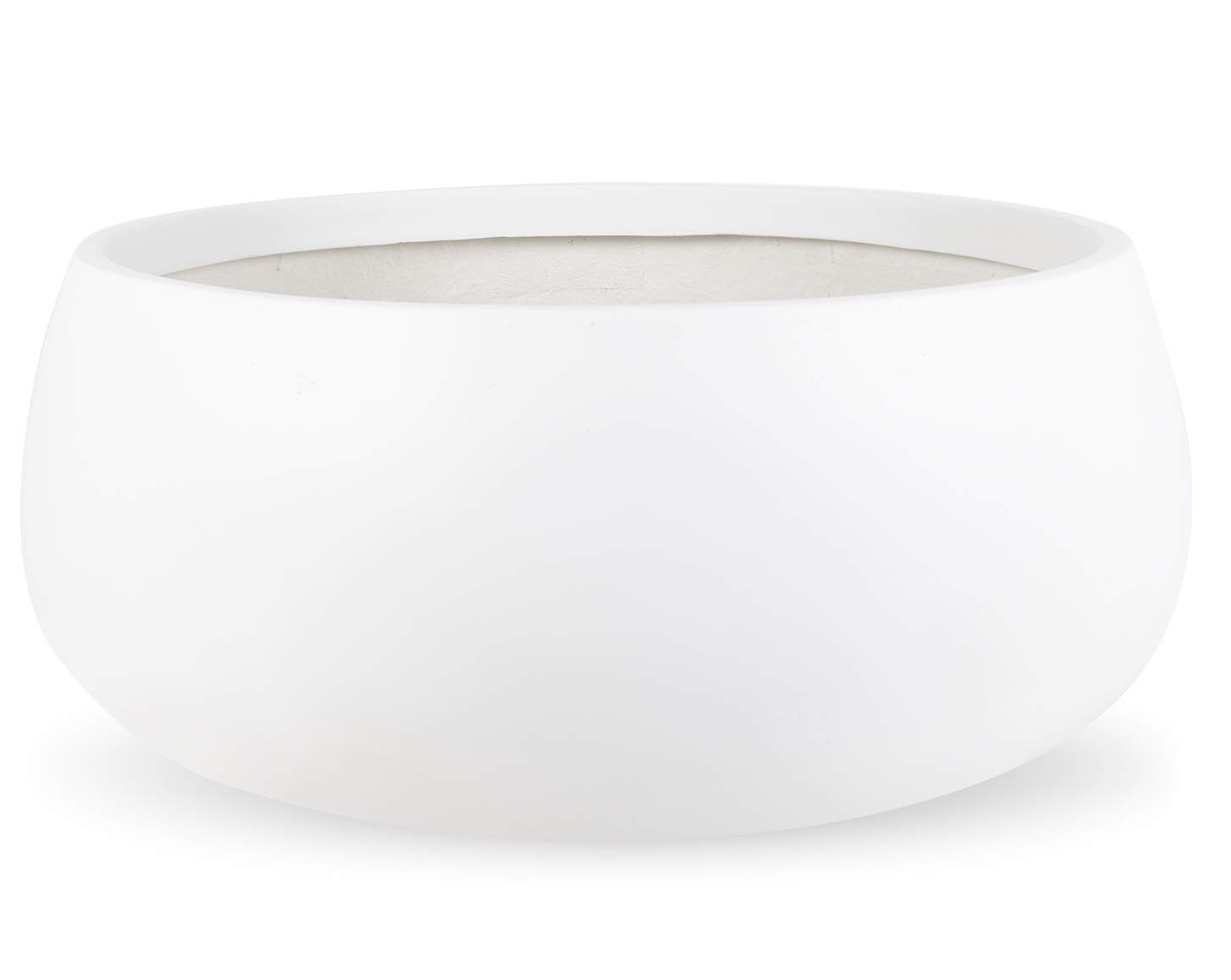 Premium White Marine Grade Fiberglass Round Planter - 12