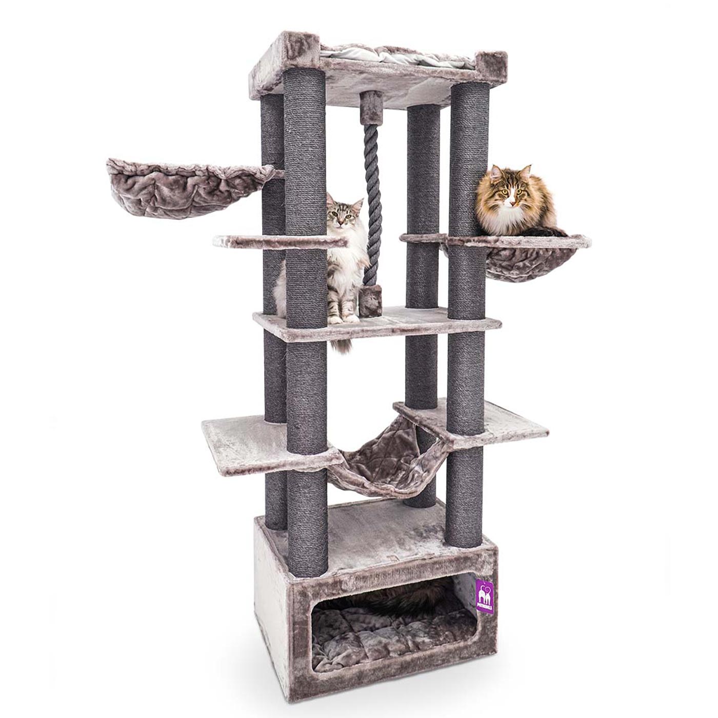 Lucky Rebels Riverview 190cm Cat Tree - Large Multi-Level Cat Condo with Scratching Posts & Perches - Perfect for Indoor Cats Play, Rest & Climbing