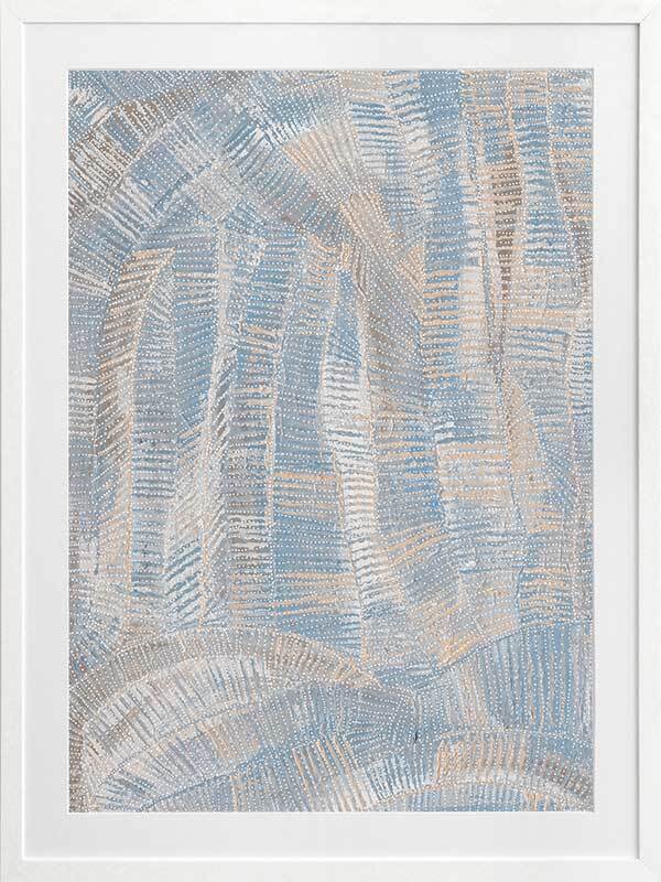 Dhala Bu Nya Light Blue Framed Wall Art Print - Modern Home Decor for Living Room, Bedroom & Office
