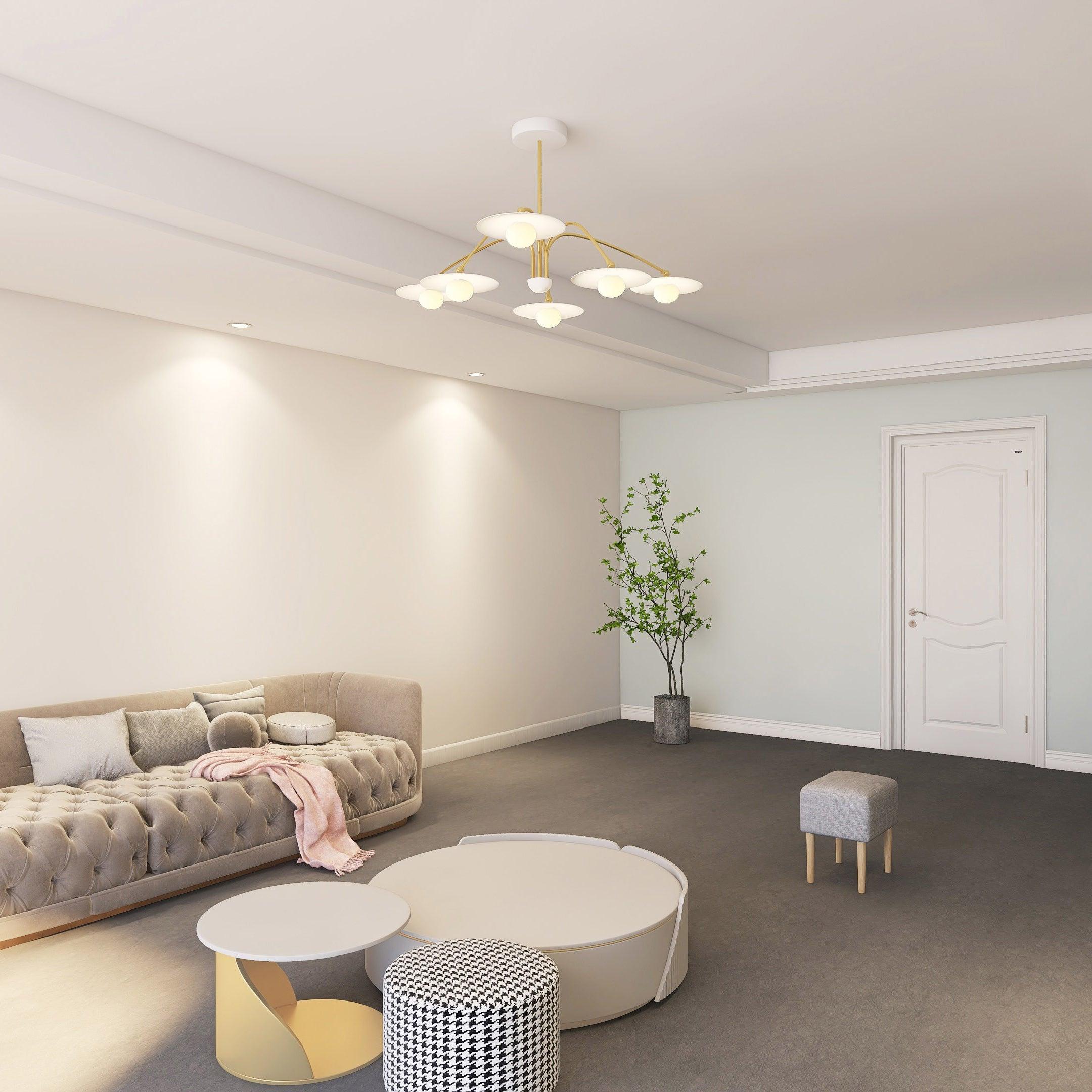 Elegant Champignon Chandelier - Modern Mushroom-Shaped Ceiling Light Fixture for Dining Room, Bedroom & Living Room Decor