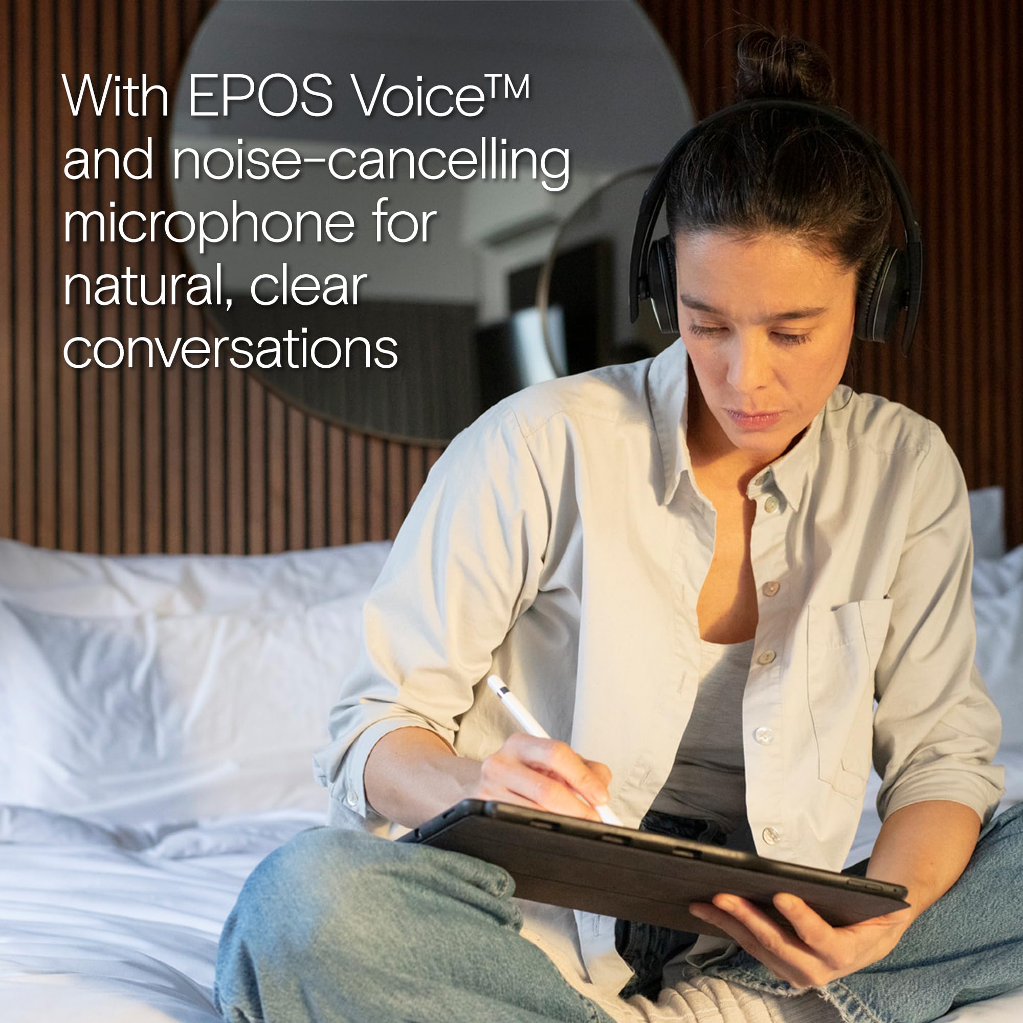 EPOS I SENNHEISER C20 Bluetooth Headset with Microphone - Wireless Headphones with 27-Hour Battery Life & EPOS BrainAdapt™ Technology for Office, Gaming, and Remote Work