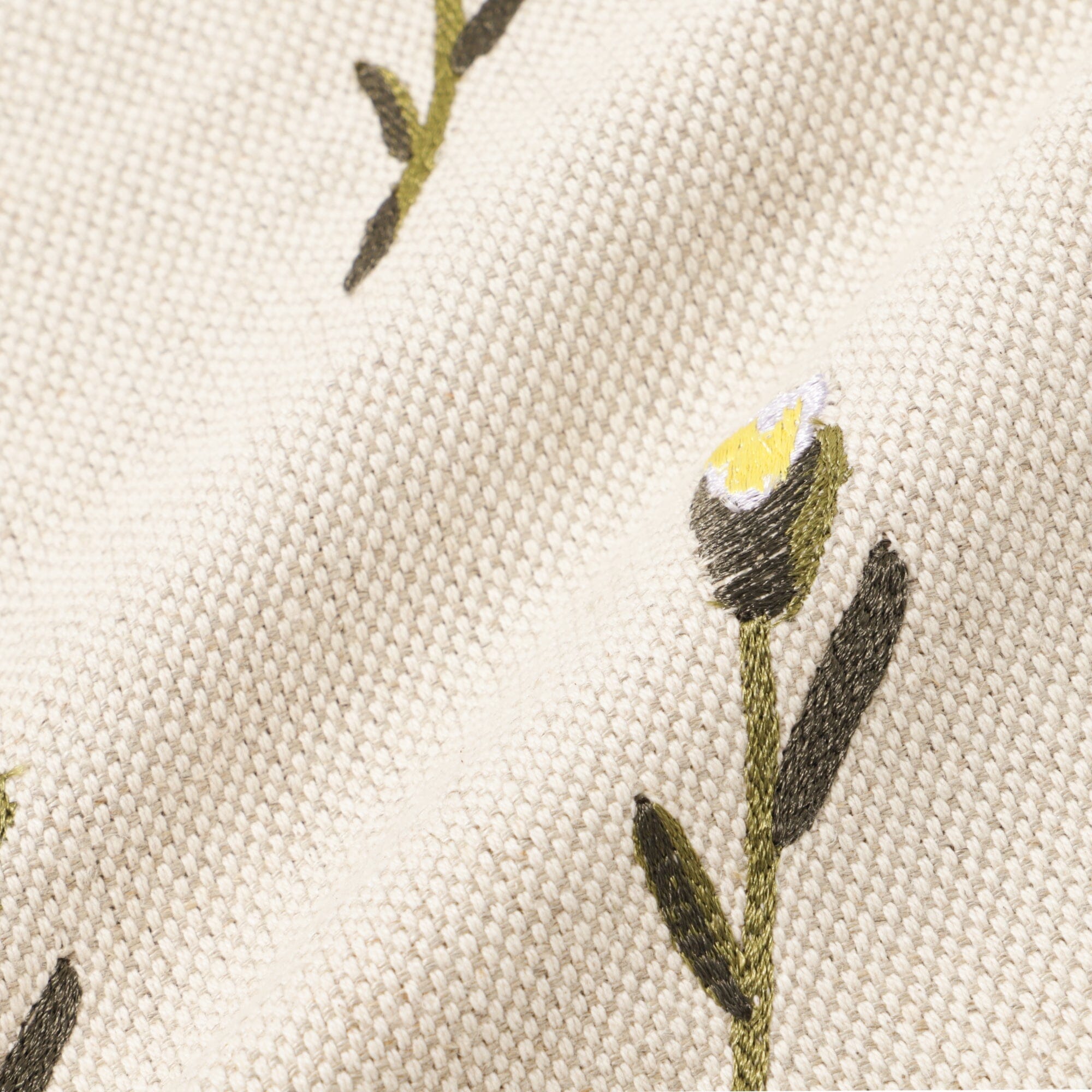 Embroidered Flower Cushion Cover 45x45cm Natural Cotton - Perfect for Sofa, Bedroom Decor and Home Styling