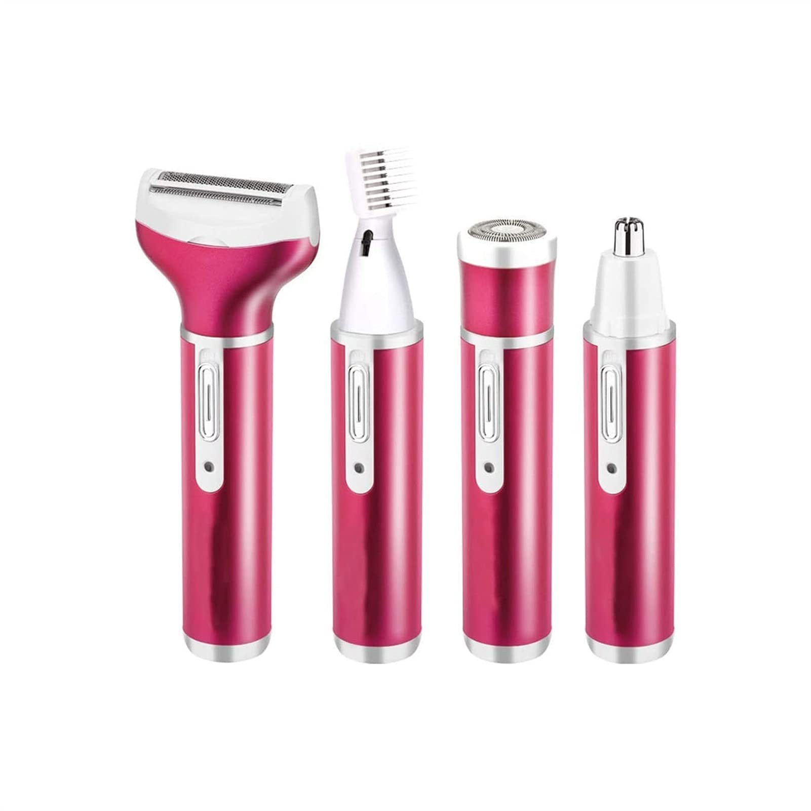 Best Electric Epilator for Women - 4-in-1 Rechargeable Hair Removal Device for Bikini, Nose, Armpit, Arms & Legs | Waterproof & Painless | Perfect for Travel, Home Use & Smooth Skin Care (Red)