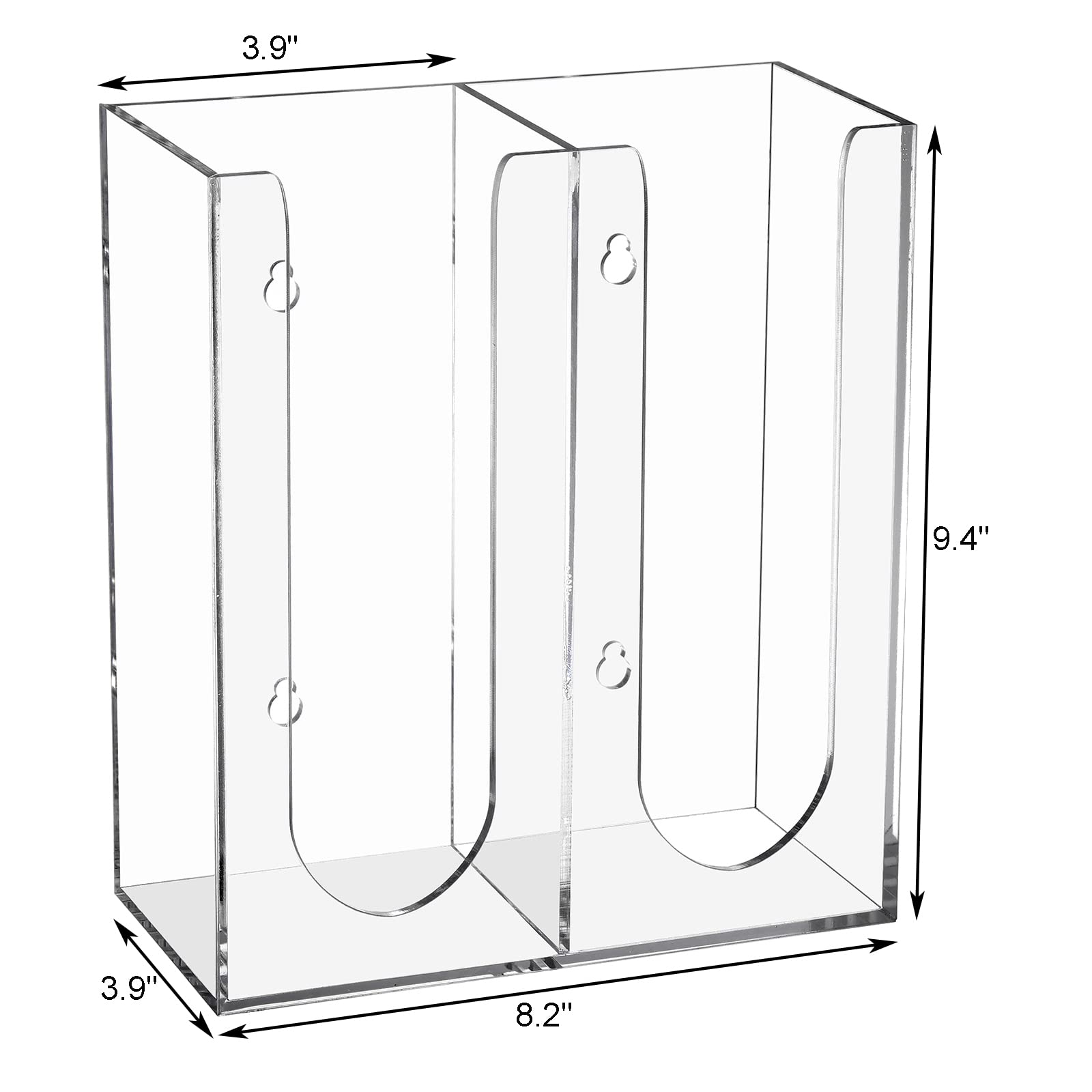 Suwimut Clear Acrylic Coffee Cup and Lid Storage Organizer - 2 Compartment Disposable Paper Cup Dispenser for Kitchen Countertop & Coffee Bar | Perfect for Organizing Cups, Lids, and Accessories in Cafes, Offices, and Home Kitchens