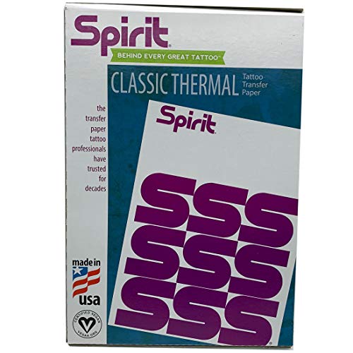 100 Sheets SPIRIT Tattoo Stencil Thermal Transfer Paper for Professional & DIY Tattoo Artists - Perfect for Tattoo Shops, Home Studios & Practice Sessions