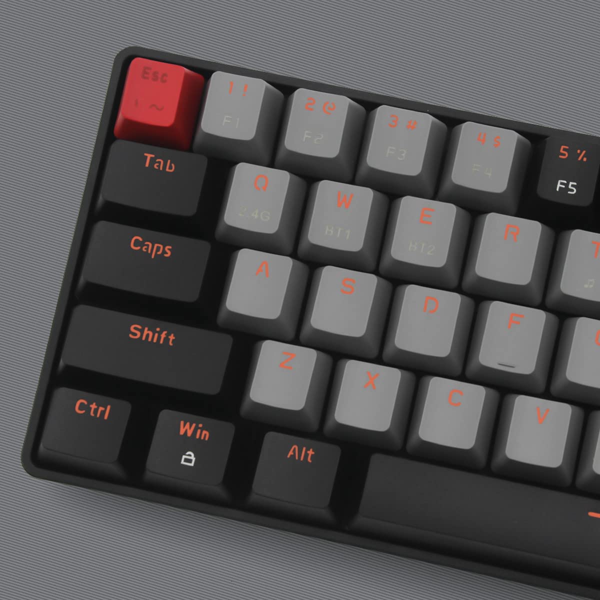 Qisan 60% Wireless Mechanical Keyboard - Blue Switch, Dual Mode 2.4G/BT for PC Gaming
