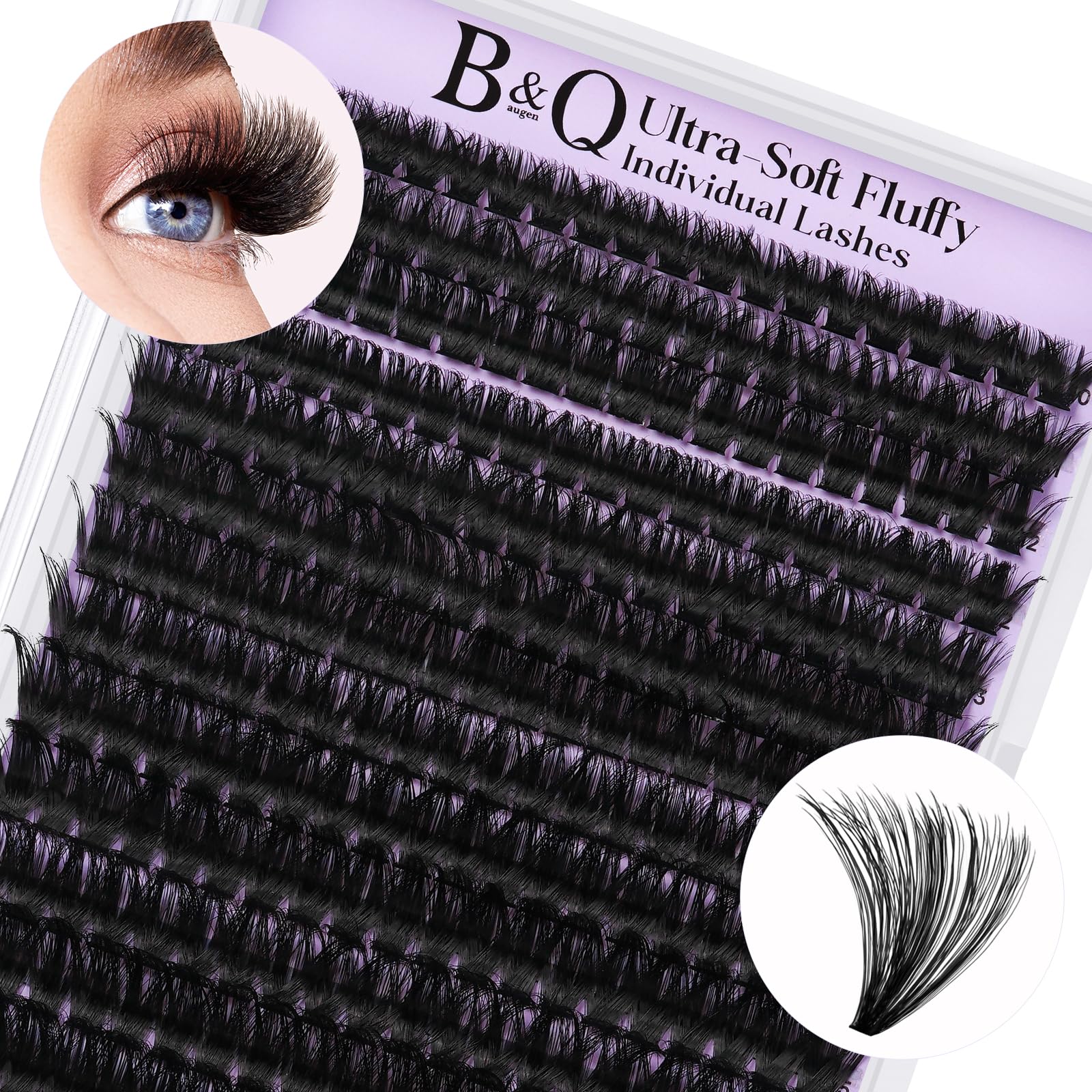 B&Qaugen 100D Individual Eyelash Clusters - 280PCS Supersoft D Curl Lash Extensions, 10-18mm Mixed Length for Wispy Volume Look | DIY at Home | Perfect for Weddings, Parties & Daily Wear