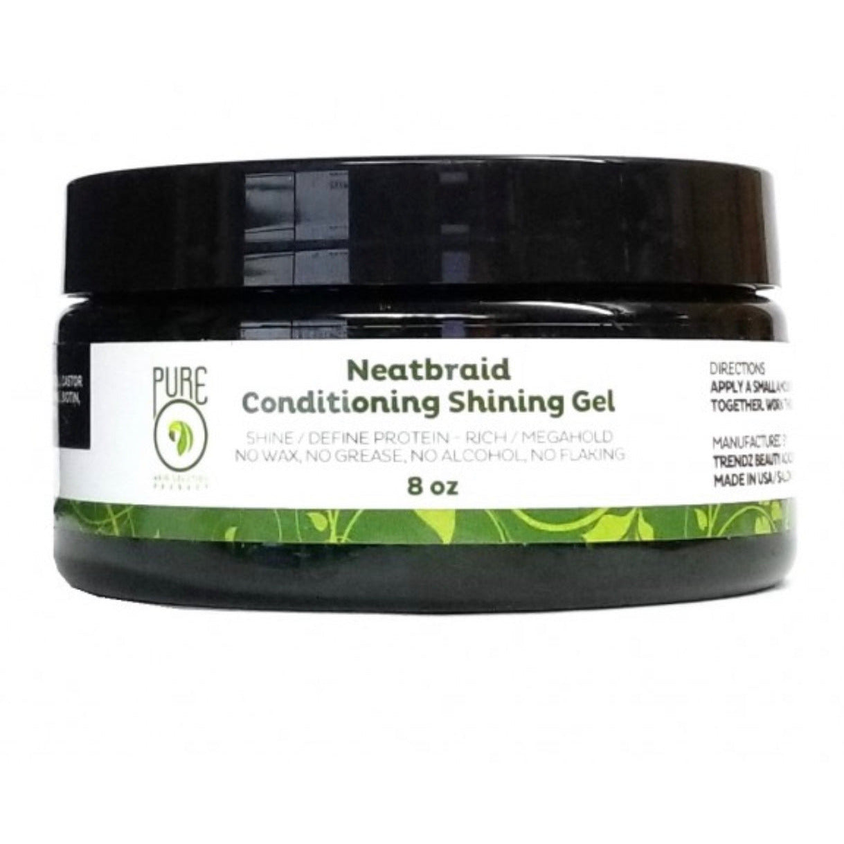 Pureo Neatbraid Conditioning Gel for Natural Hair - Hydrating & Frizz Control Styling Gel for Braids, Twists & Locs - Vegan & Cruelty-Free Hair Care Product for Women & Men