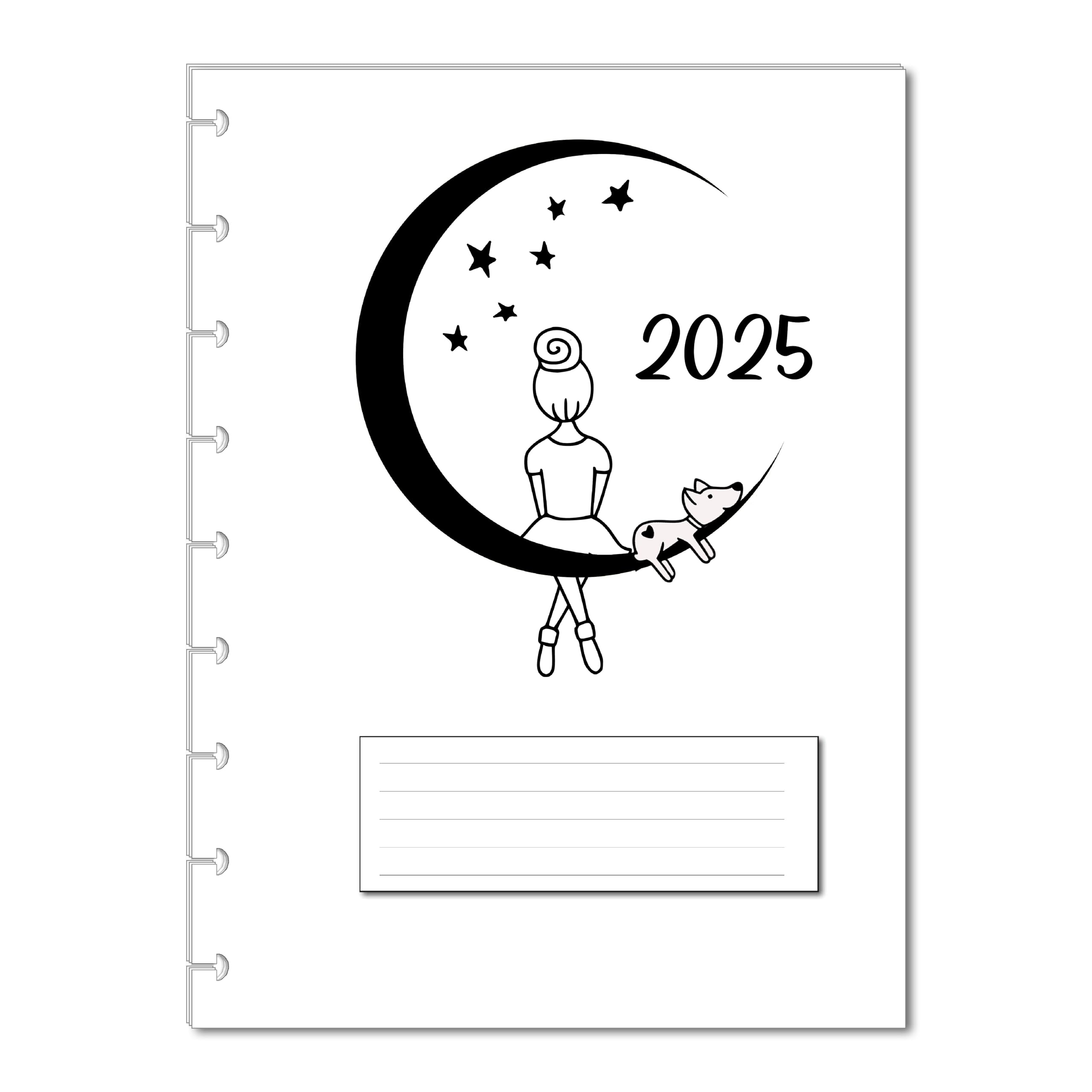 2025 Monthly Planner Refills for 9 Disc Happy Planners - 12 Month Loose-Leaf Calendar Inserts (7x9.25 Inches) with Puppy Design - Perfect for Home, Office & School Organization