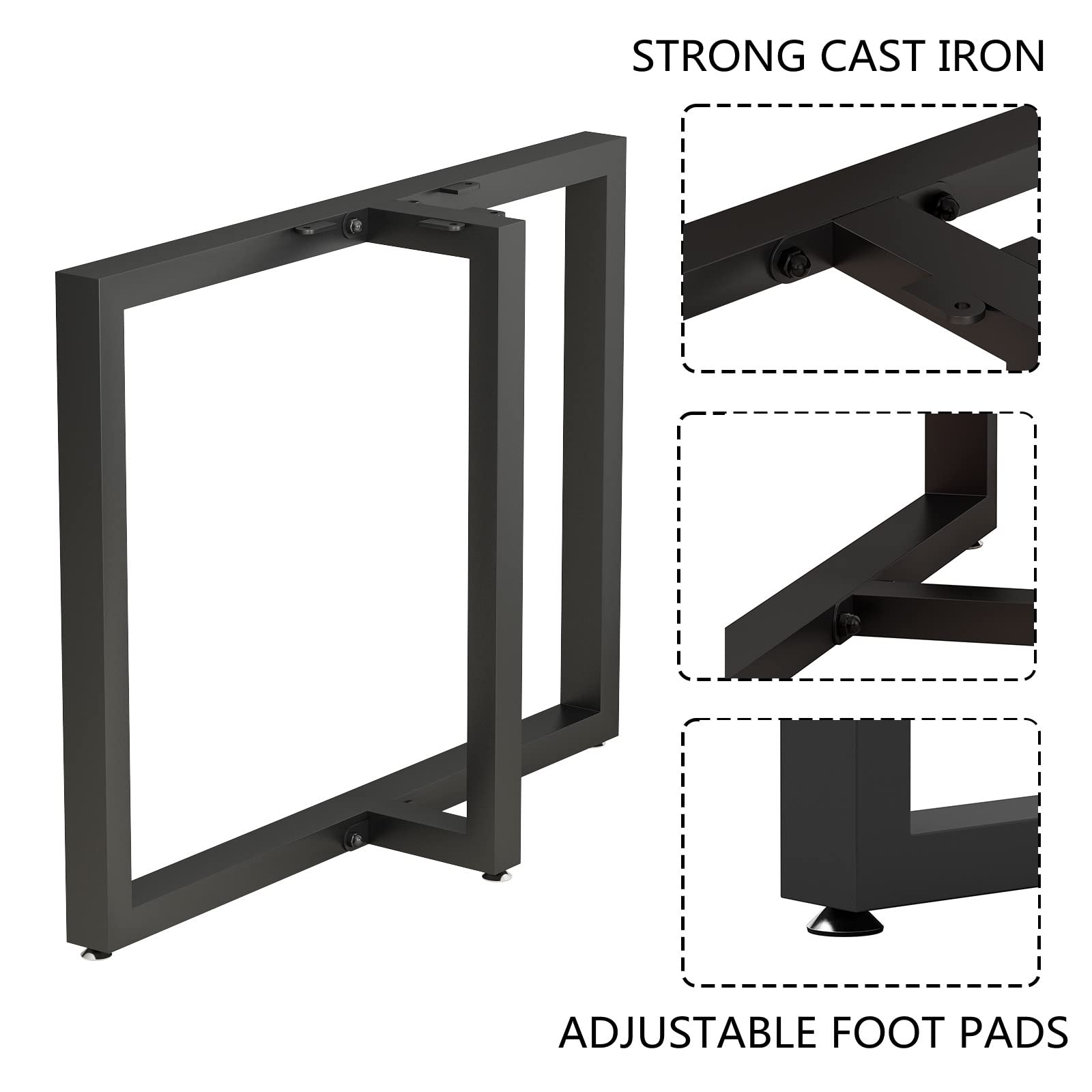 HomeKayt Heavy Duty Metal T-Shaped Table Legs 28