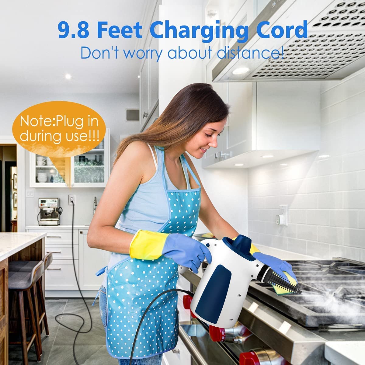 Portable Handheld Steam Cleaner for Multi-Surface Cleaning - 9-Piece Accessory Kit for Home, Kitchen, Bathroom, Car & Floors | Chemical-Free Pressurized Steamer for Upholstery & Tough Stains | Perfect for Deep Cleaning, Sanitizing & Detailing