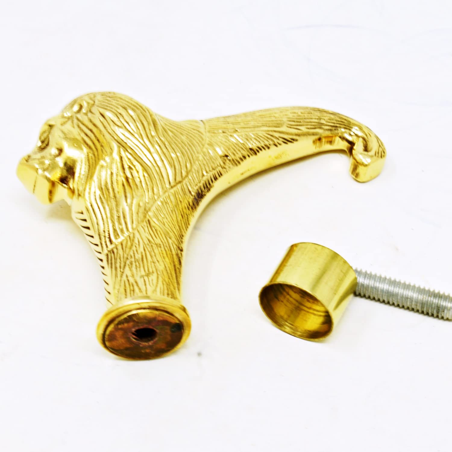 Vintage Brass Lion Head Walking Cane - Handcrafted Wooden Walking Stick for Men - Classic Mobility Aid & Fashion Accessory for Outdoor Walks, Hiking, and Formal Events