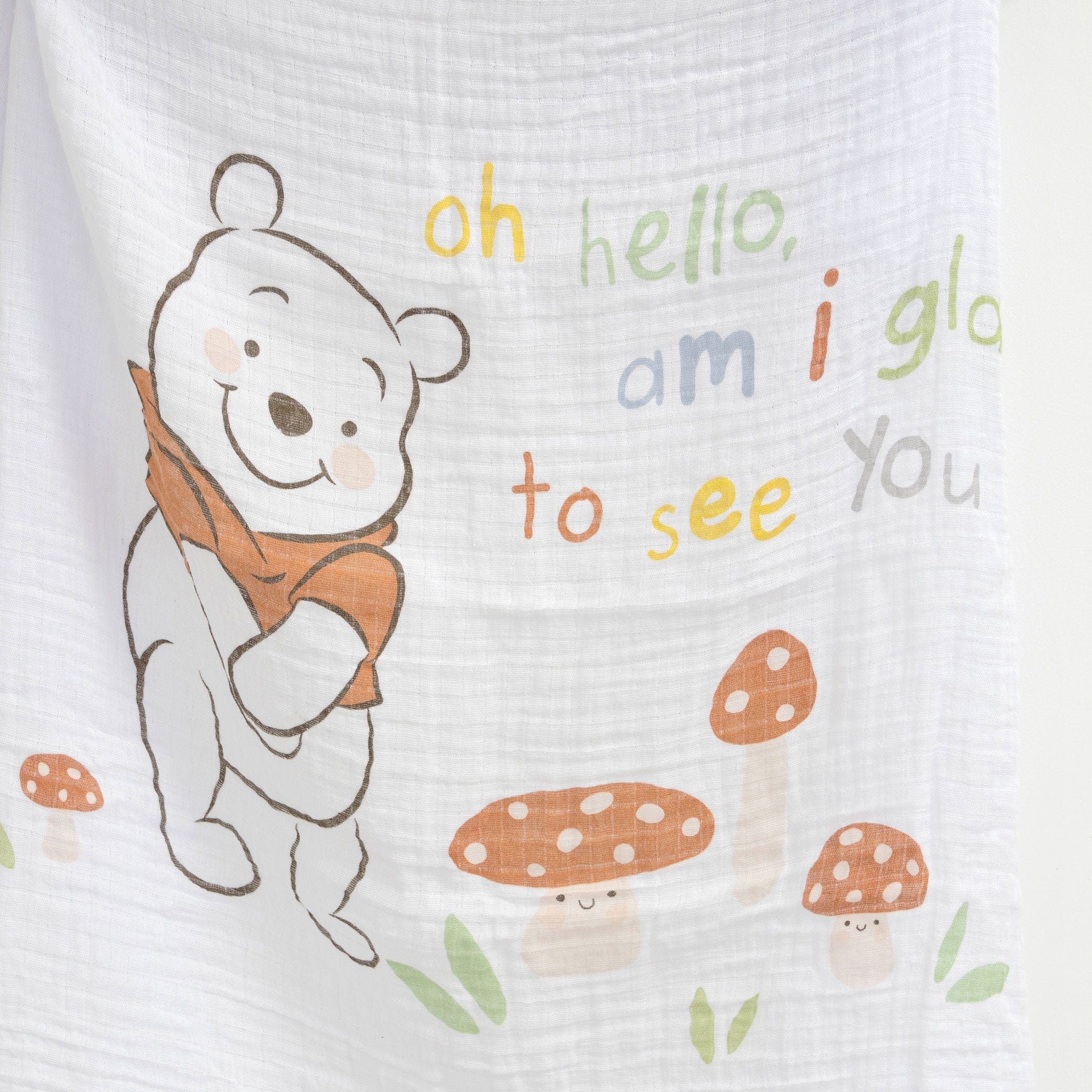 Disney Winnie the Pooh Muslin Baby Wrap & Stroller Clips Set - Soft Swaddle Blanket and Pram Security Clips for Newborns, Infants - Perfect for Nursing, Sleeping, and On-the-Go Comfort
