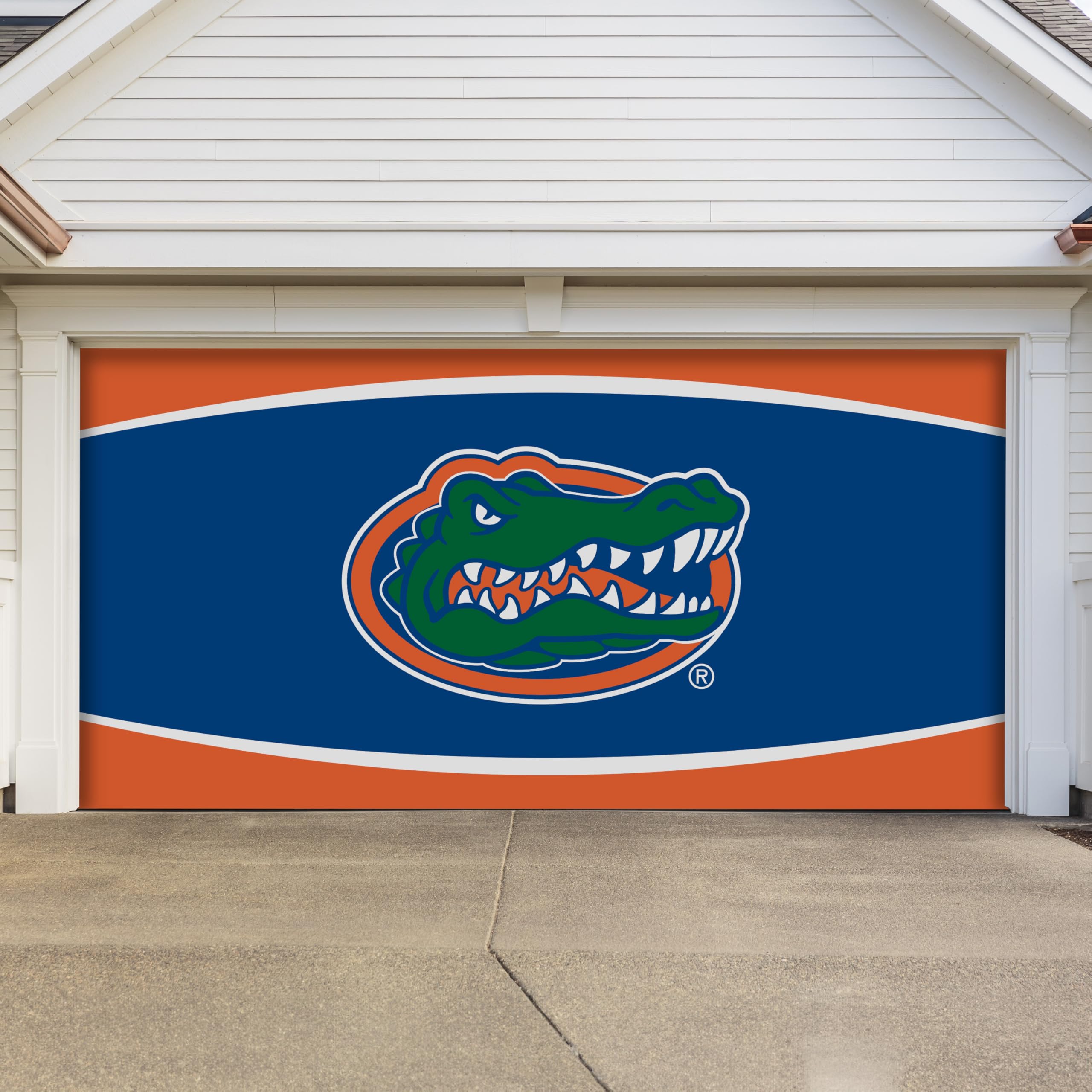 Florida Gators NCAA Licensed College Sports Garage Door Banner - 7' x 16' Tension Polyester School Banner in Blue & Orange - Perfect for Game Day Decor, Tailgating & Fan Cave Displays