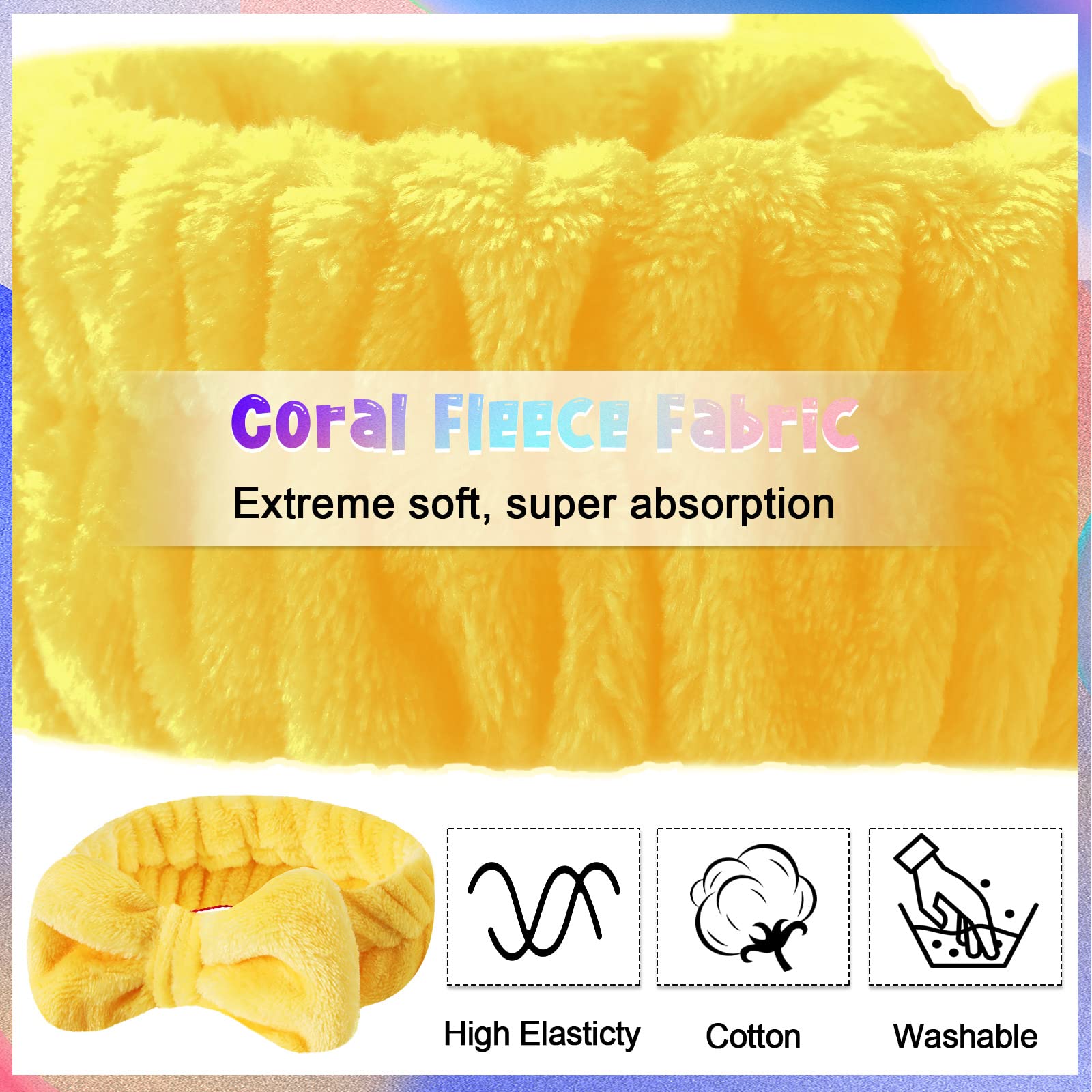 Jutom 74 Pcs Spa Headband Set - 32 Styles Coral Fleece & Terry Cloth Facial Hair Wrap for Makeup, Skincare, Washing Face - Soft Bow Hairbands for Women - Perfect for Salon, Spa, Home Beauty Routine & Gift Giving